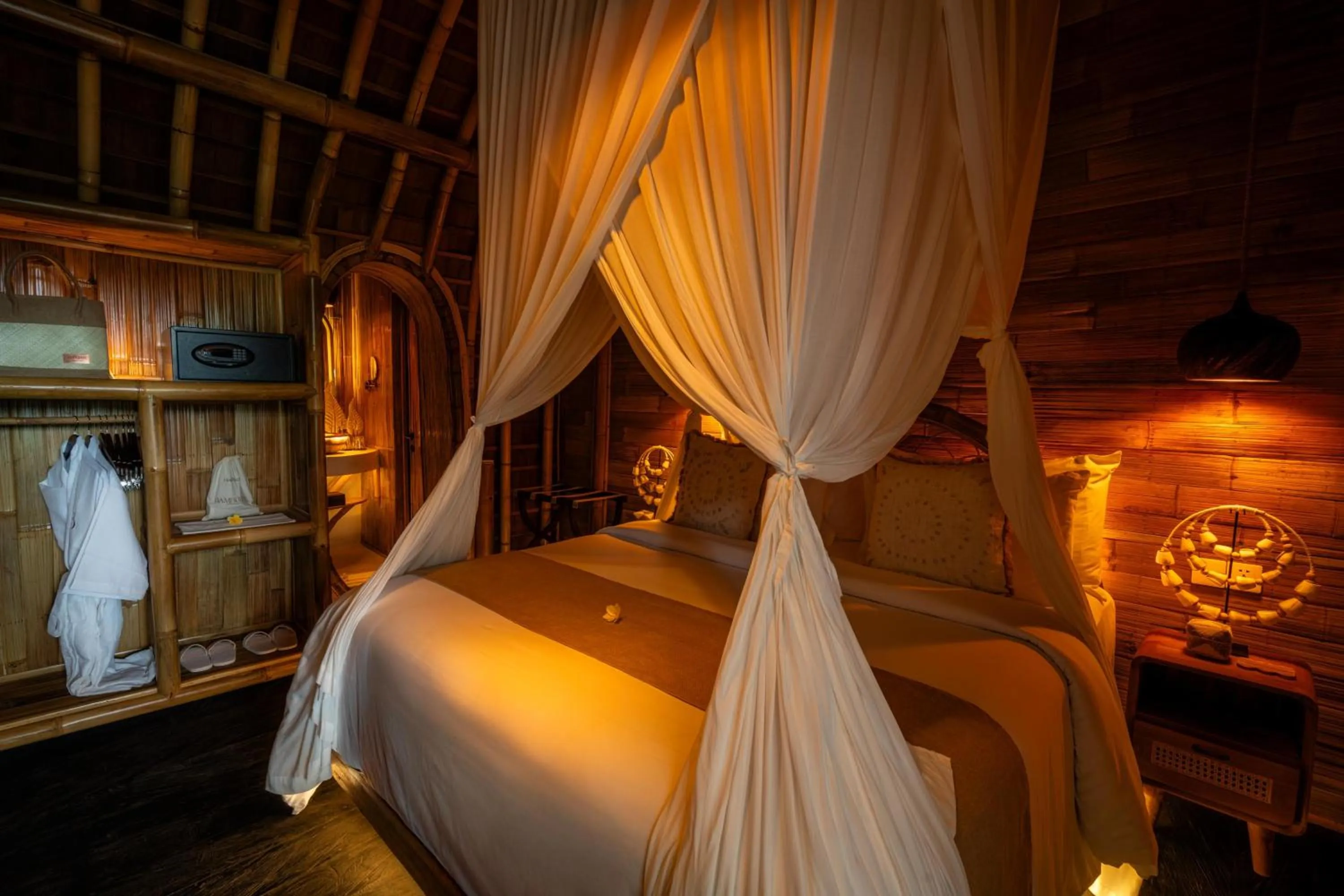 Bed in Bambootel Sawah View