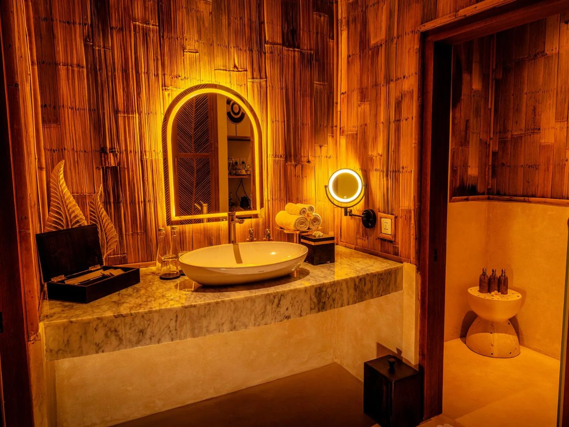 Bathroom in Bambootel Sawah View
