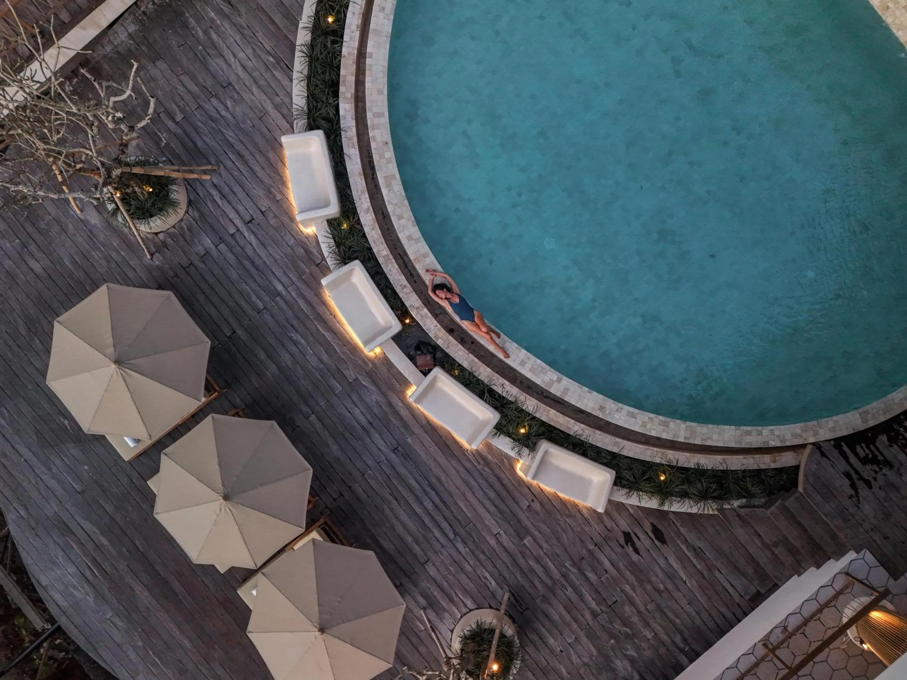 Swimming pool in Bambootel Sawah View