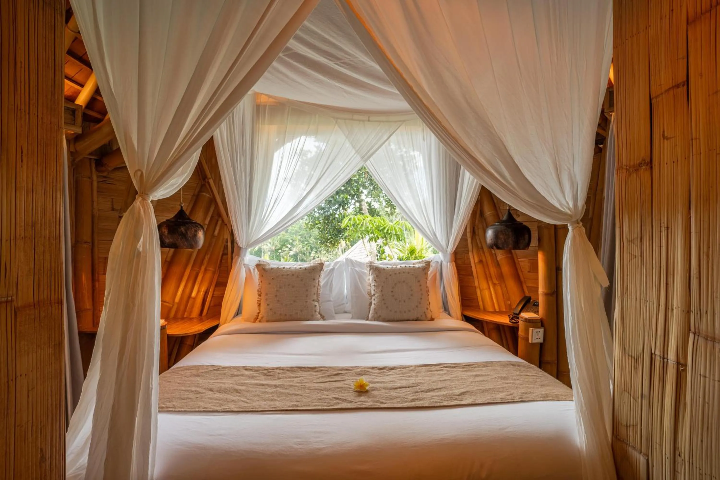 Bedroom, Bed in Bambootel Sawah View