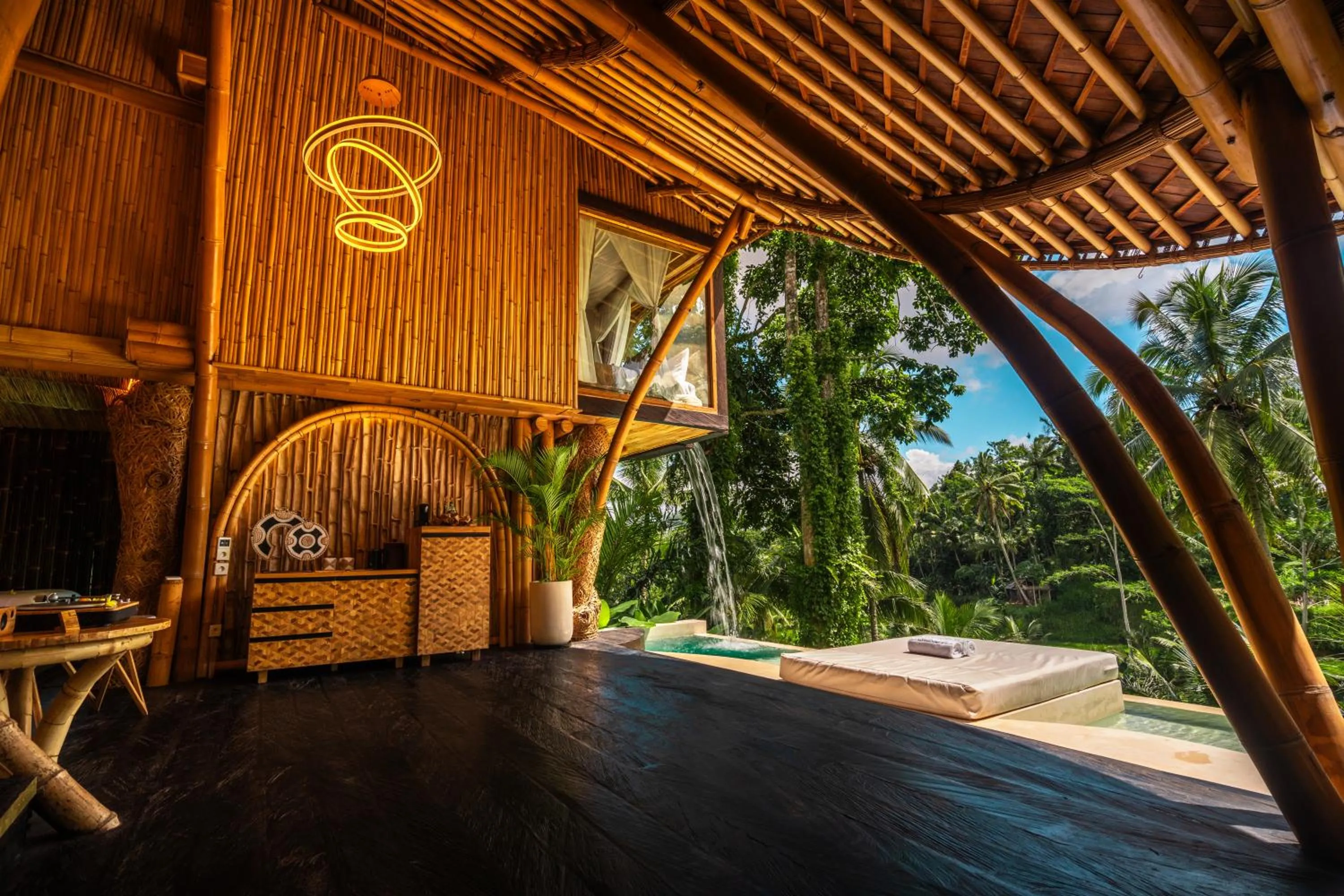 Living room in Bambootel Sawah View