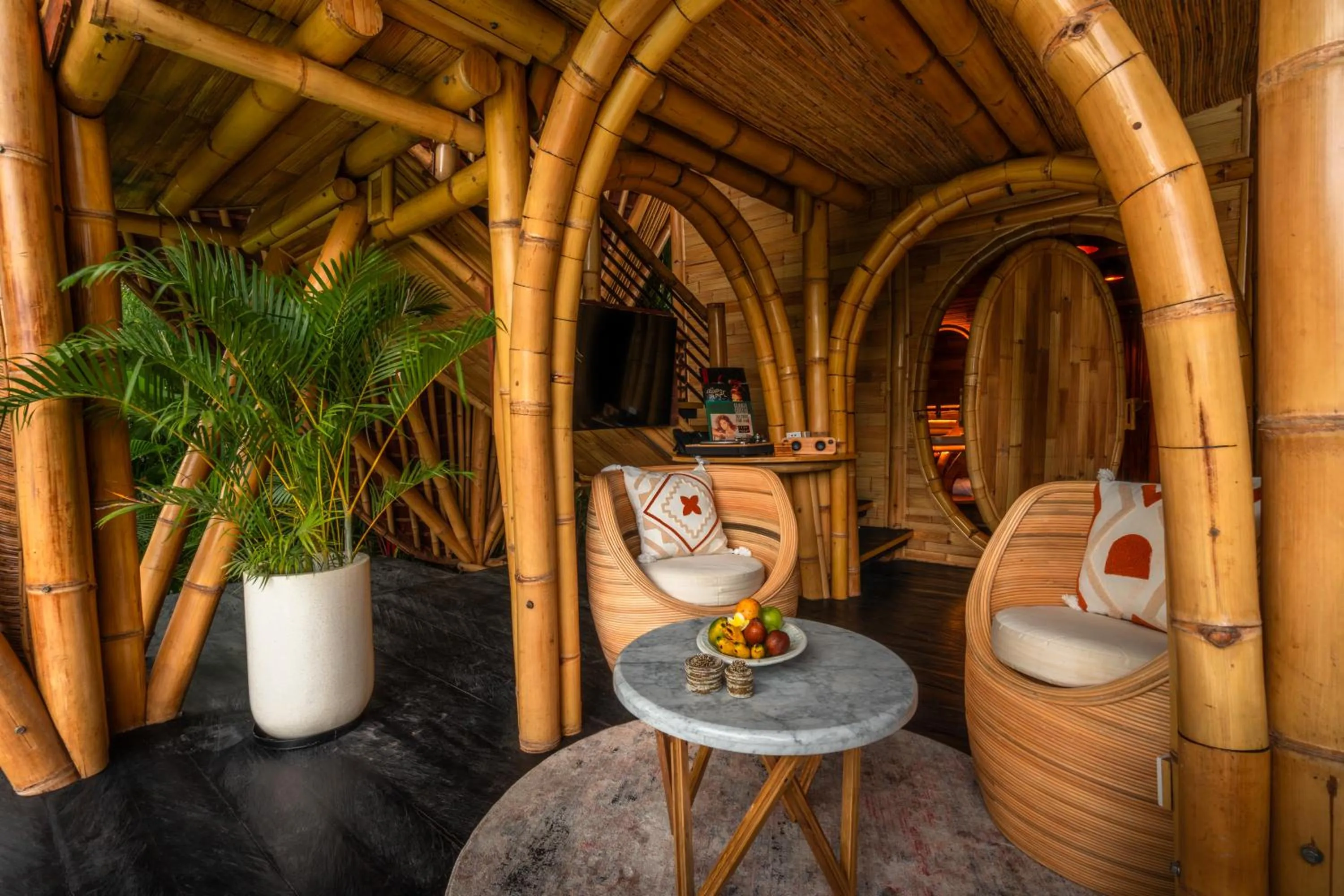 Living room in Bambootel Sawah View