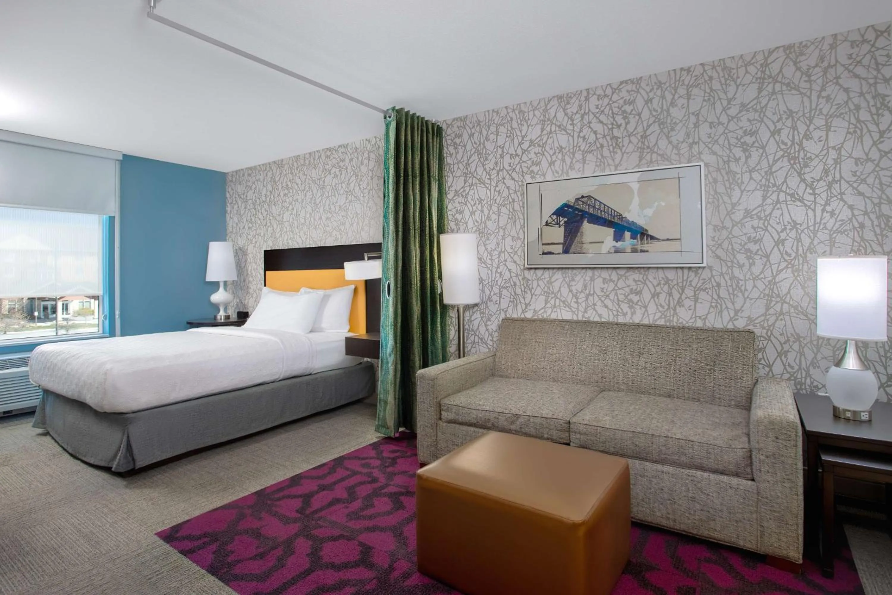 Living room, Bed in Home2 Suites By Hilton Omaha West