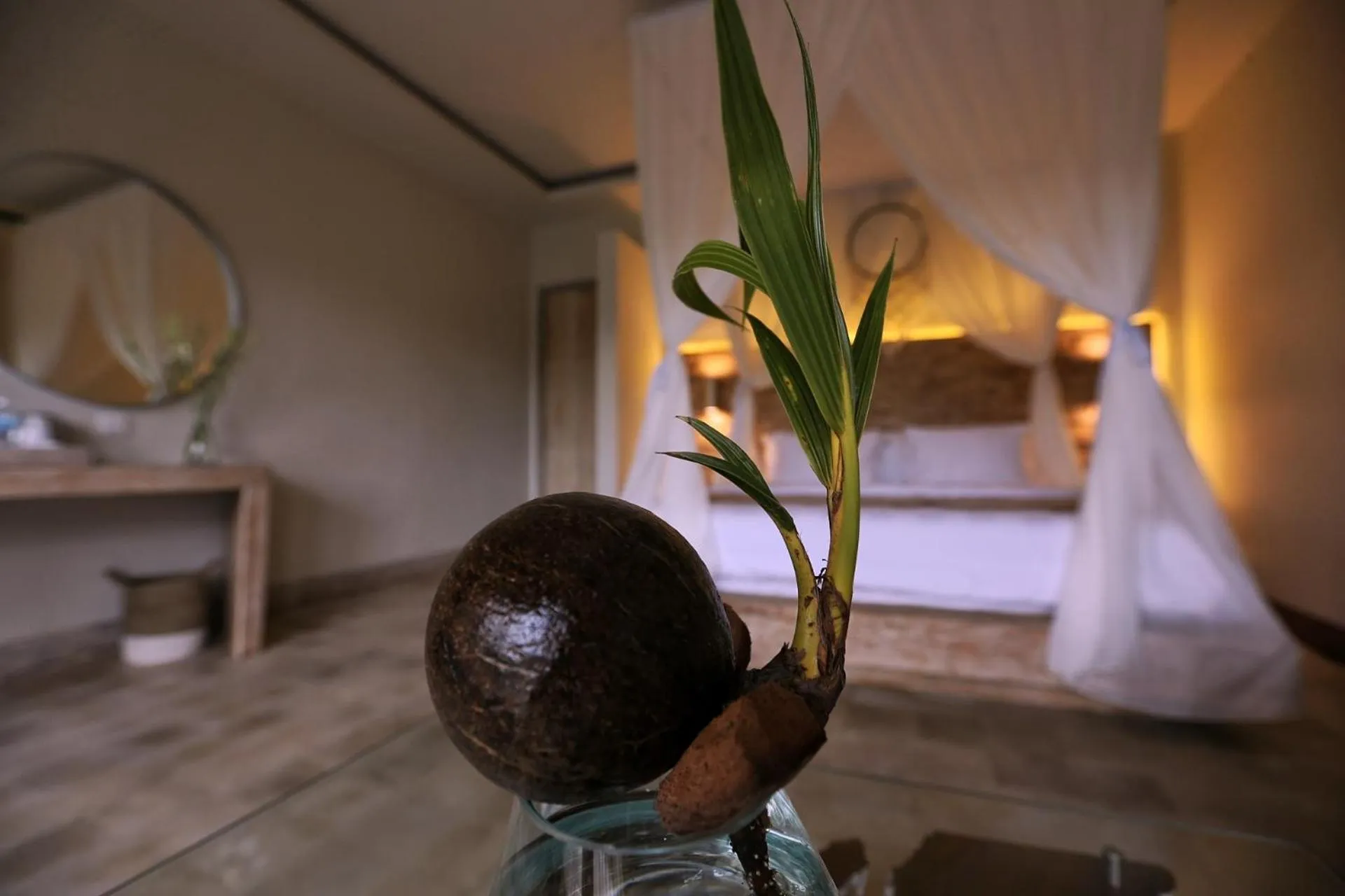 Decorative detail, Bed in Angsoka Bungalow