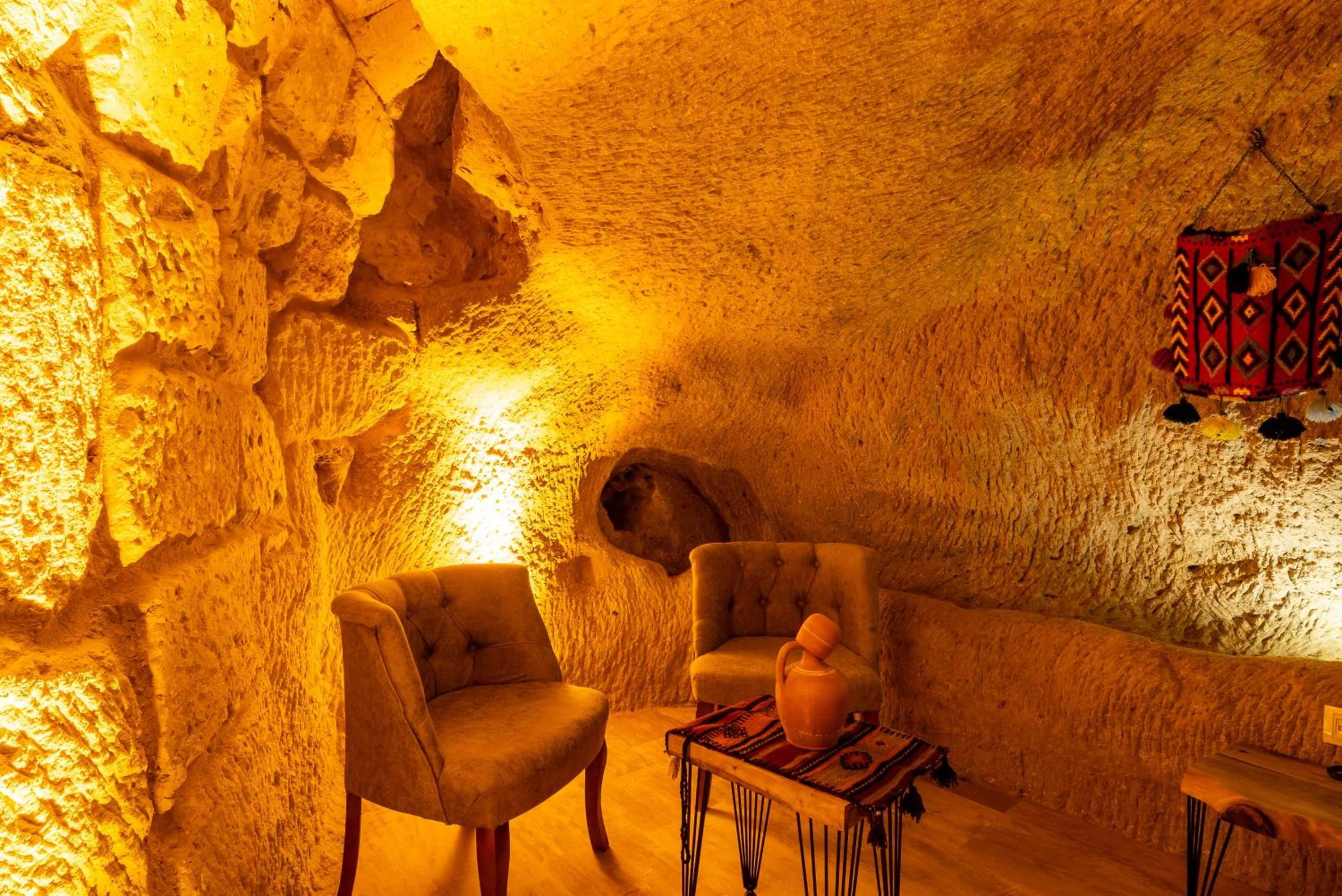 Seating area in Cappadocia Snora Cave