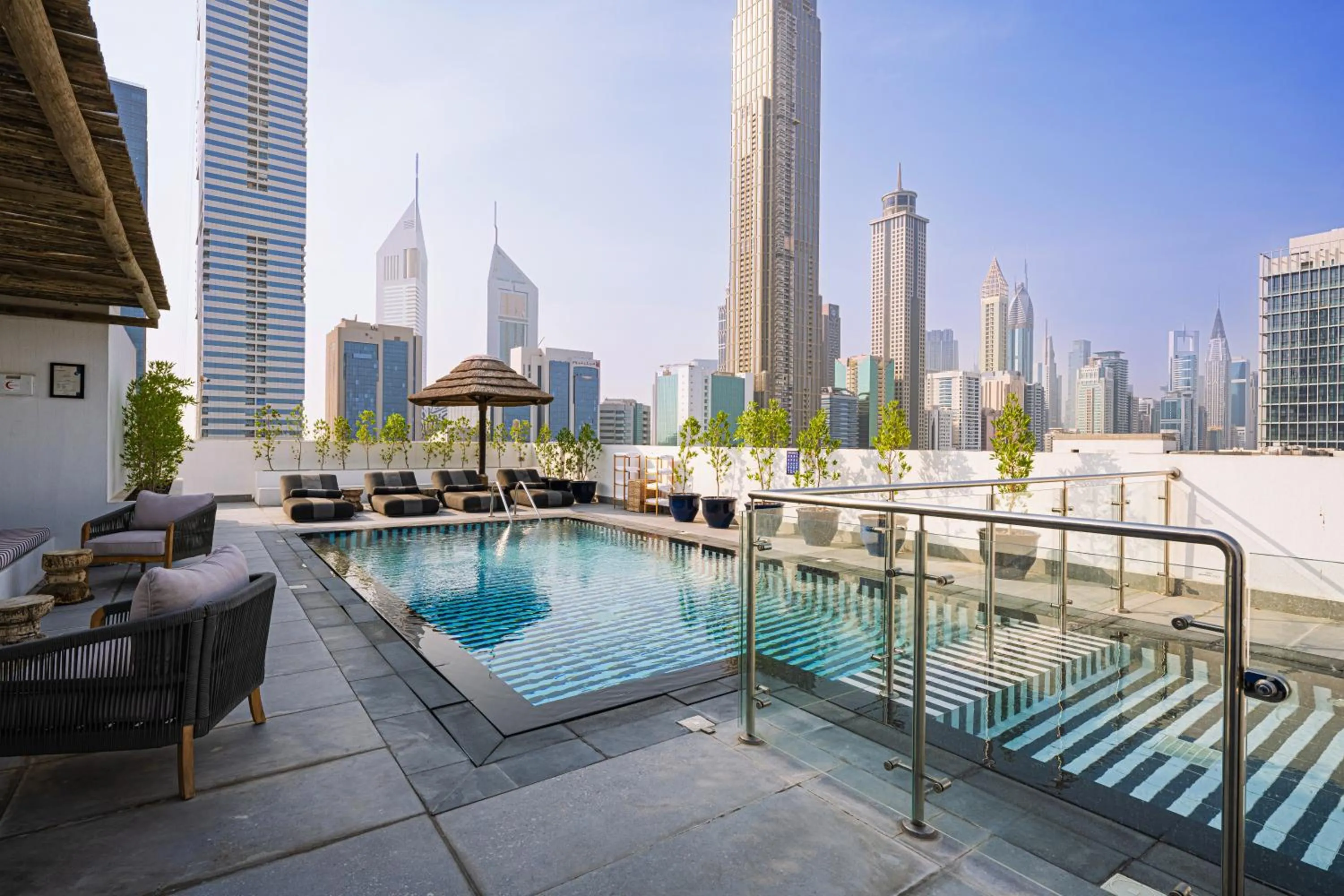 Pool view in Shada Hotel Dubai - فندق شدا دبي