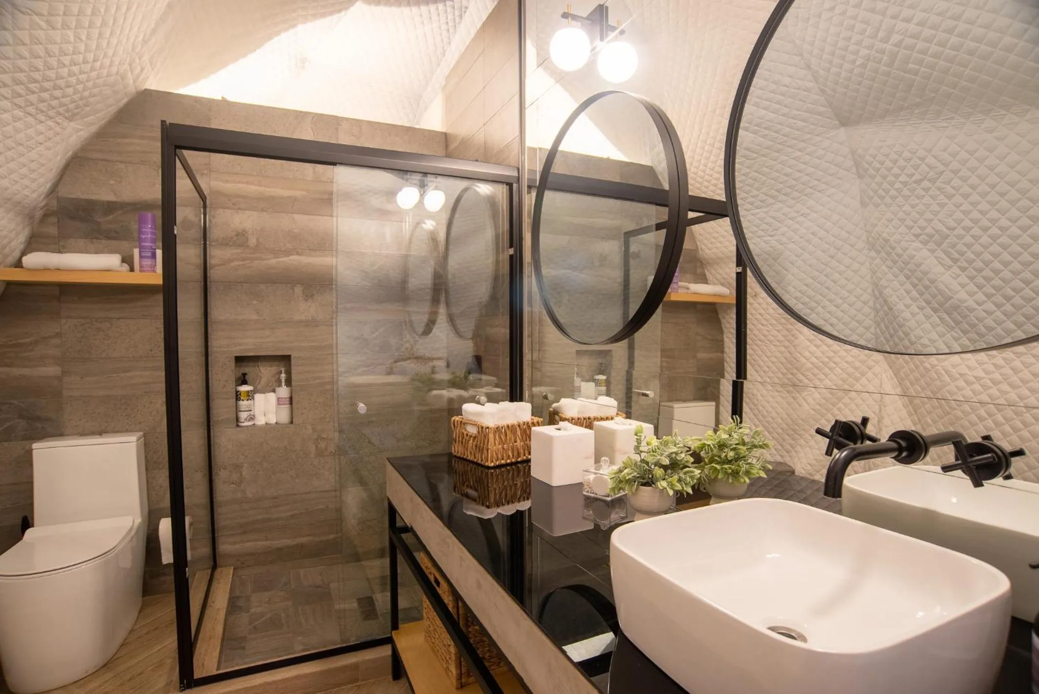 Shower in Cúpulas Del Valle by Villa De La Rosa