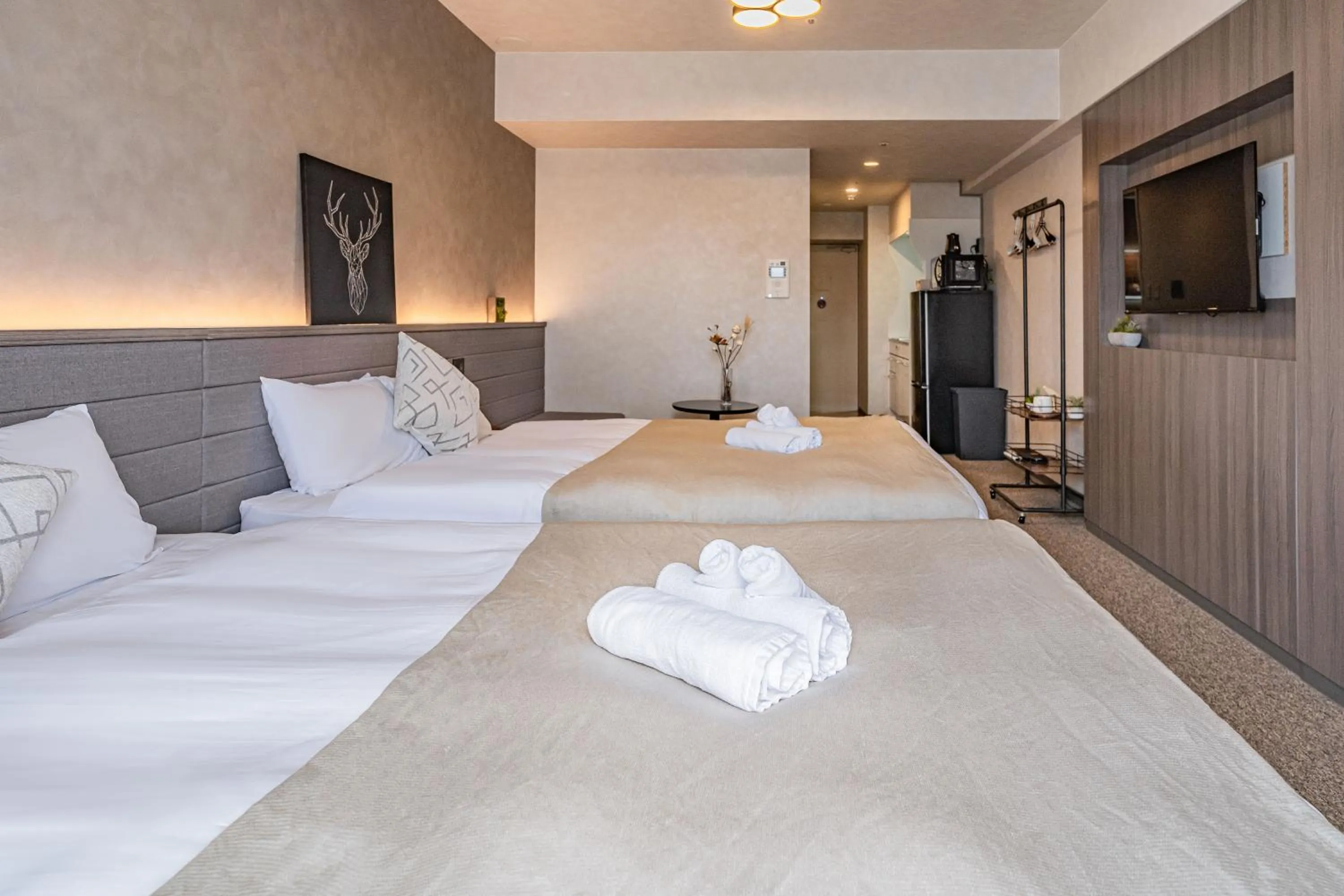 TV and multimedia, Bed in Apartment Hotel 11 Shinsaibashi 2