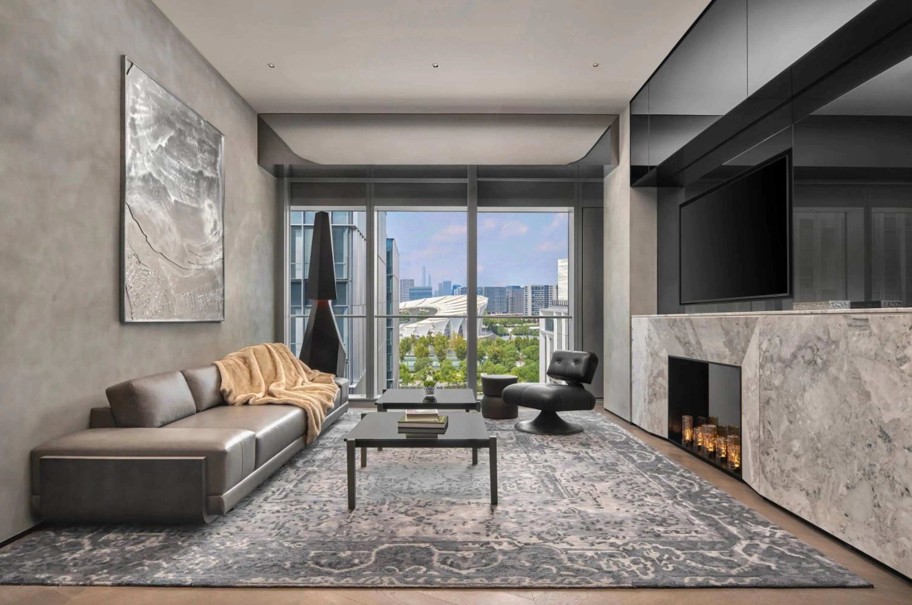 Living room in Kimpton Qiantan Shanghai by IHG