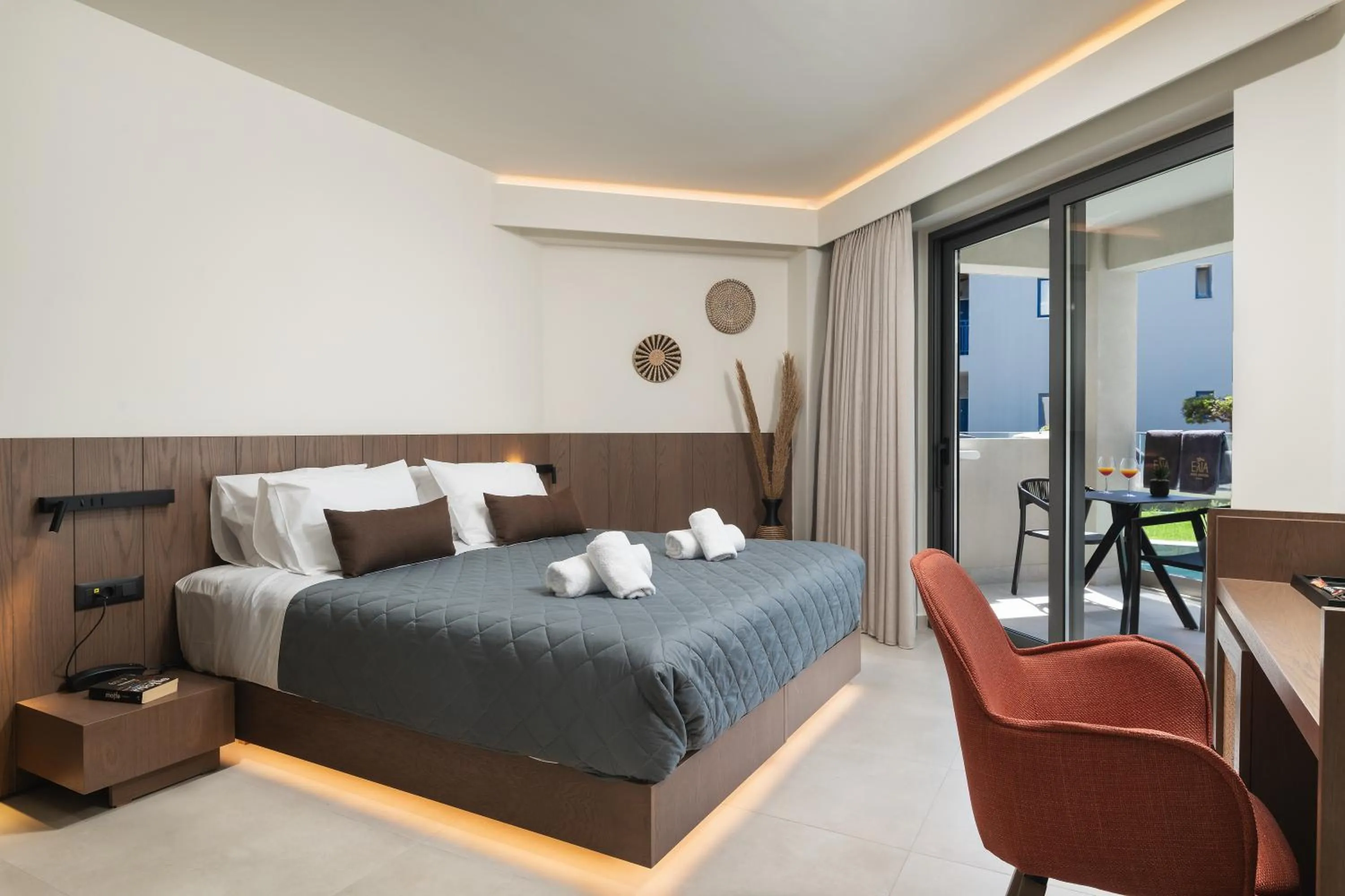 Bed in Elia Agia Marina Resort