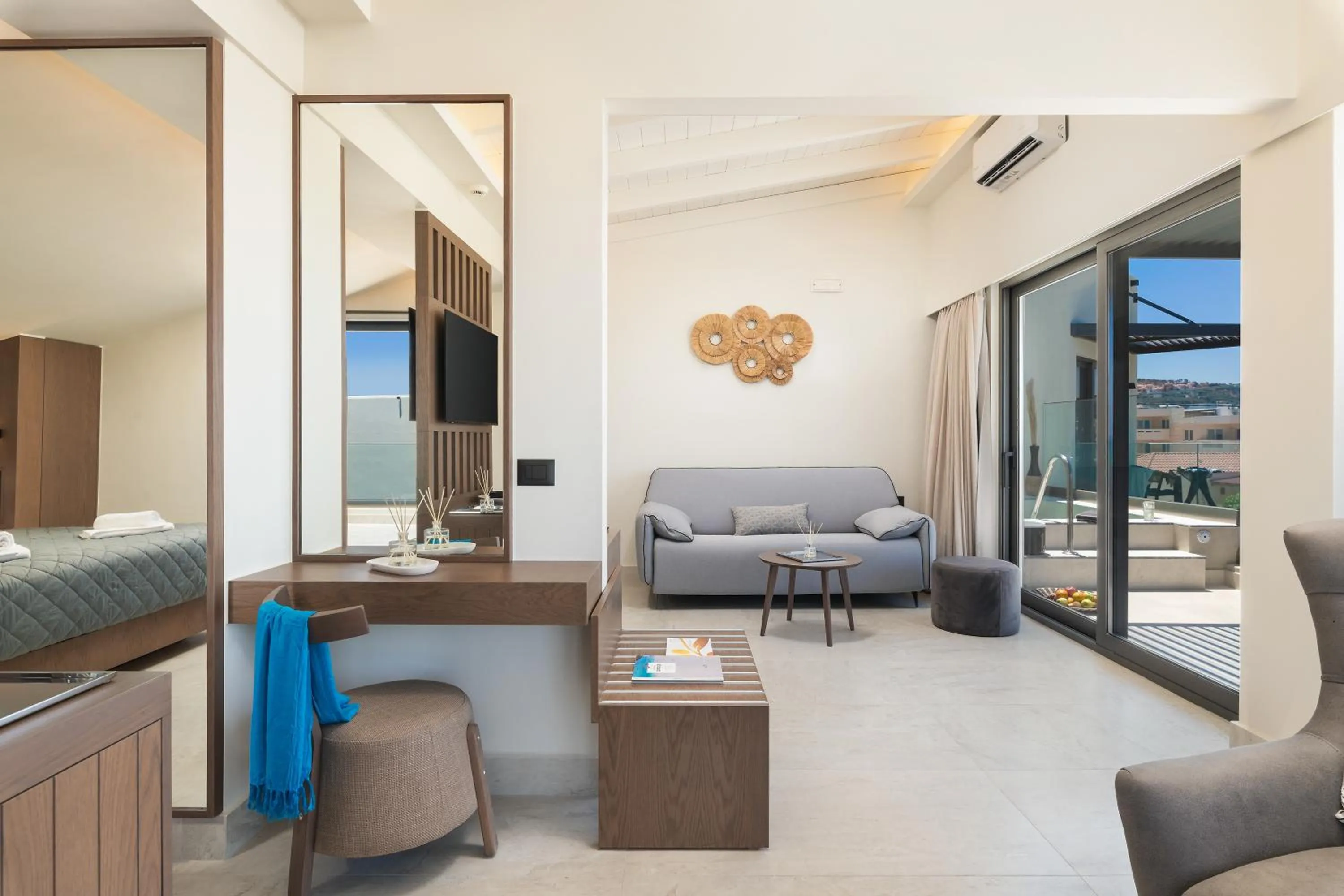 Bed in Elia Agia Marina Resort