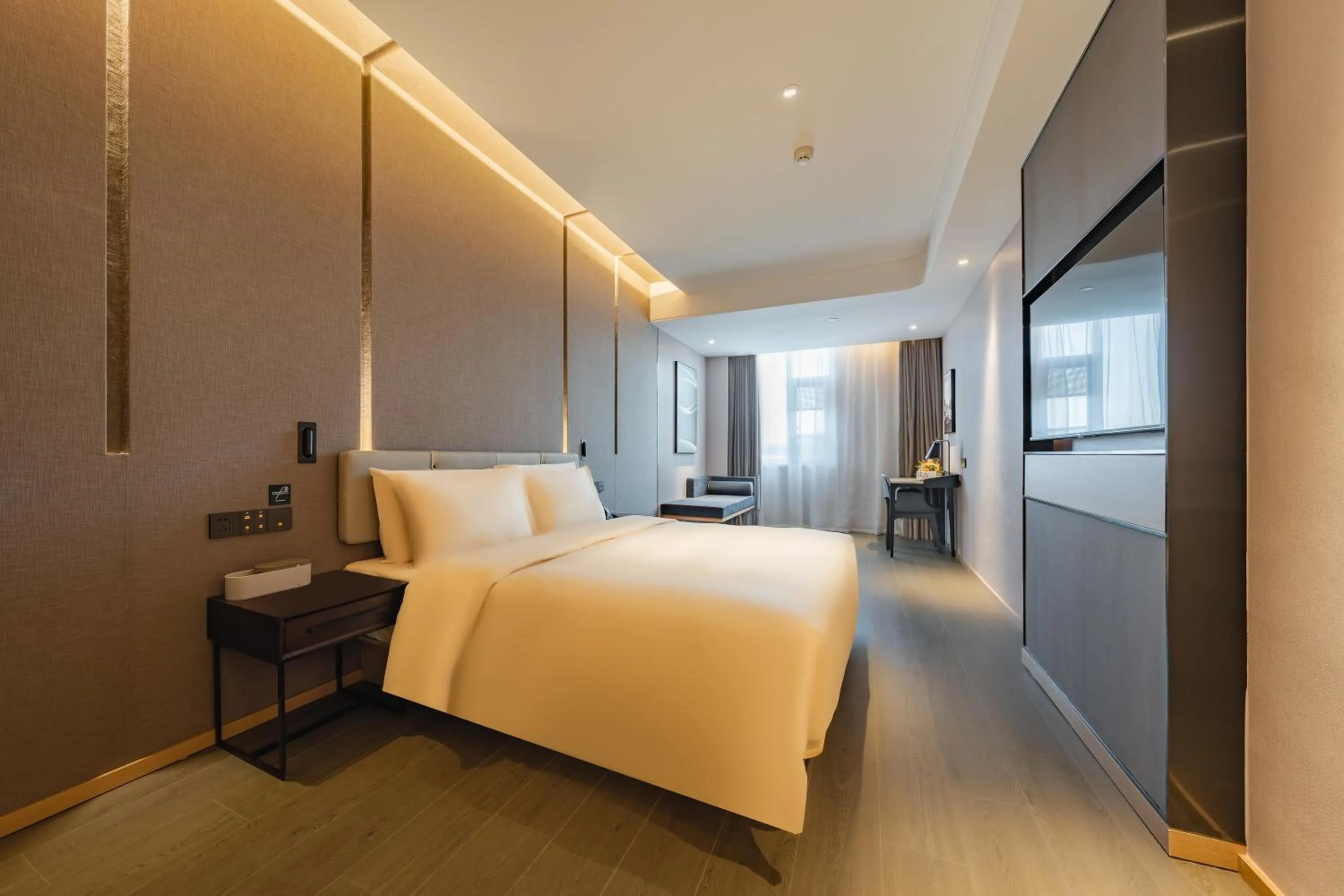 Bed in Shanghai Pudong Caolu Atour Hotel