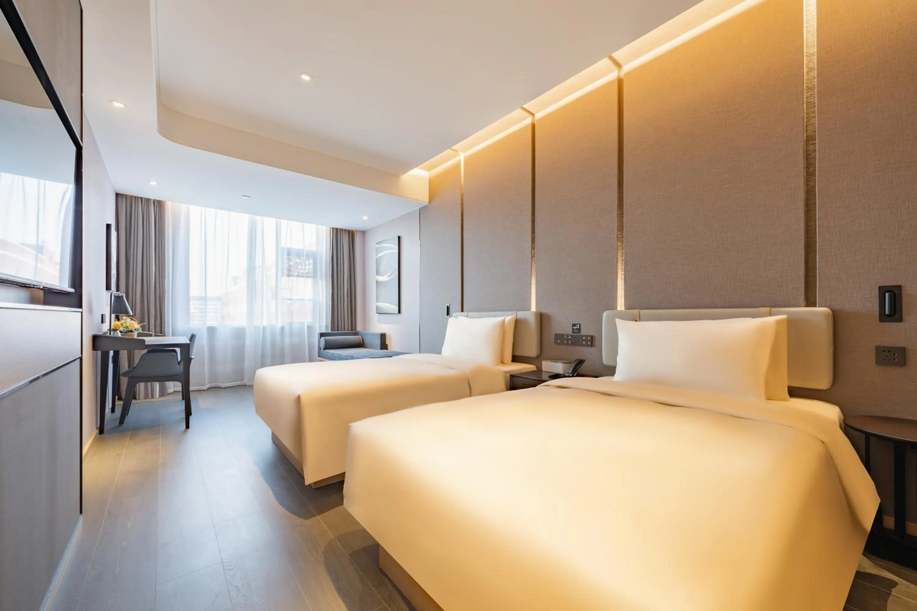 Bed in Shanghai Pudong Caolu Atour Hotel