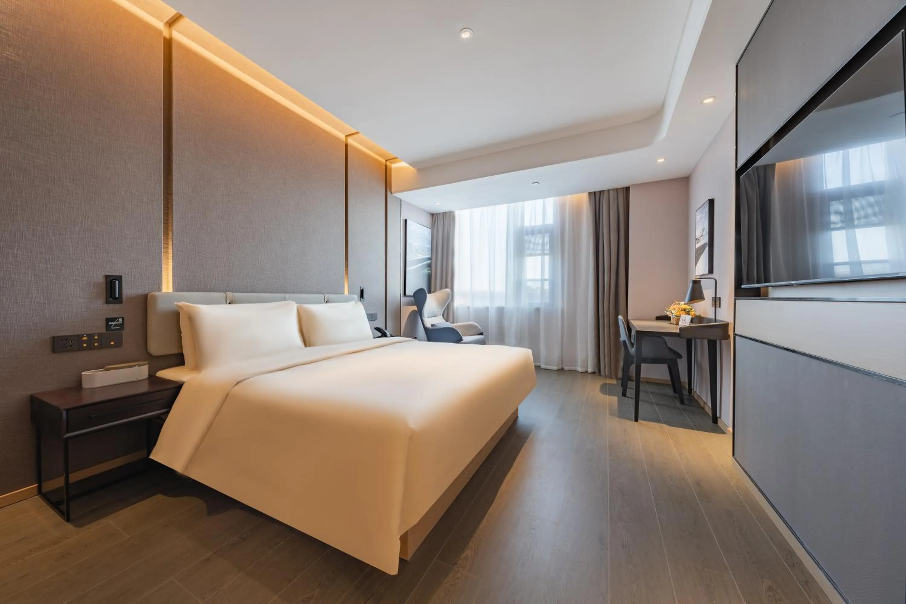 Bed in Shanghai Pudong Caolu Atour Hotel