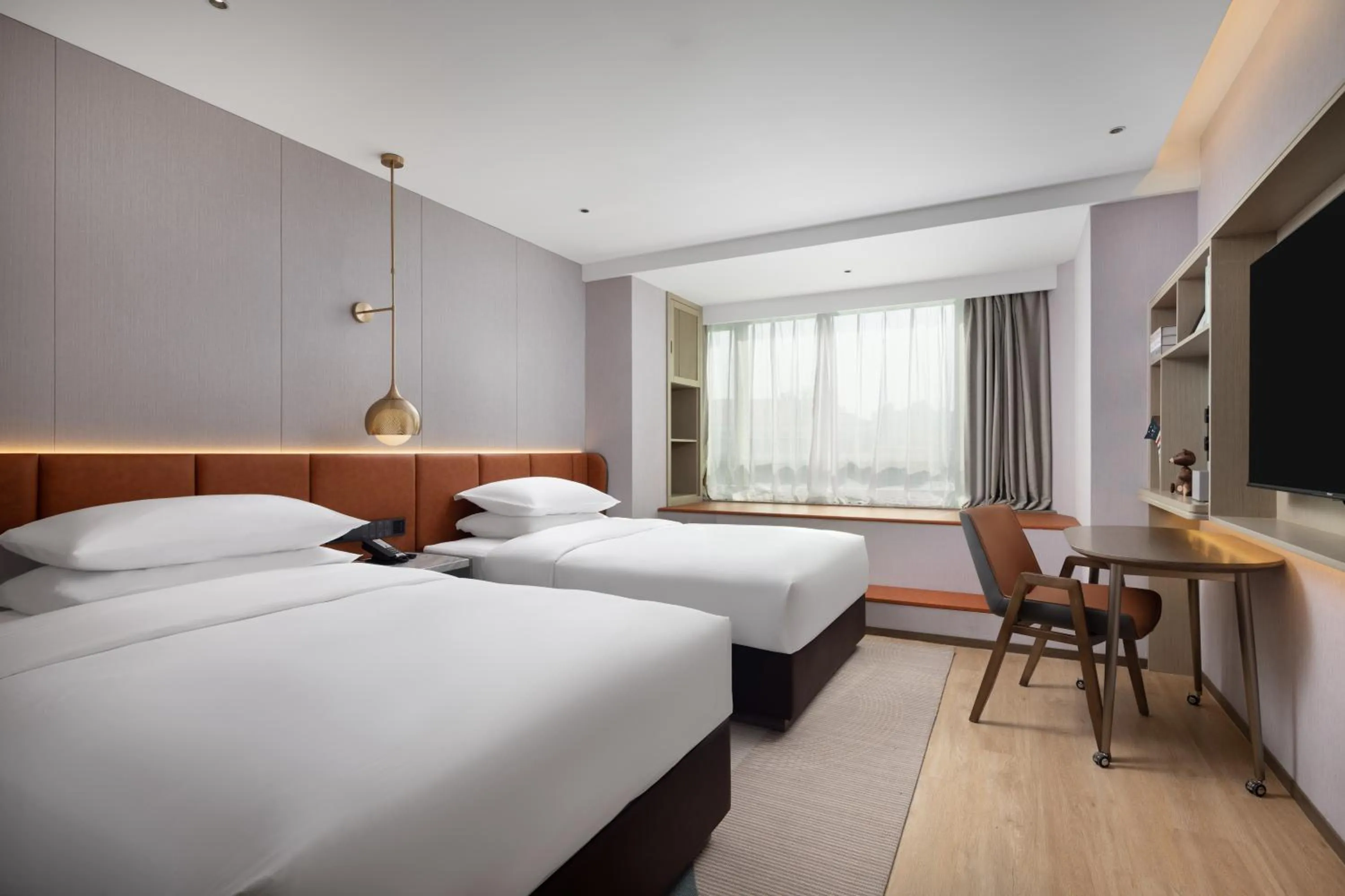 Photo of the whole room, Bed in Home2 Suites by Hilton Beijing West Station