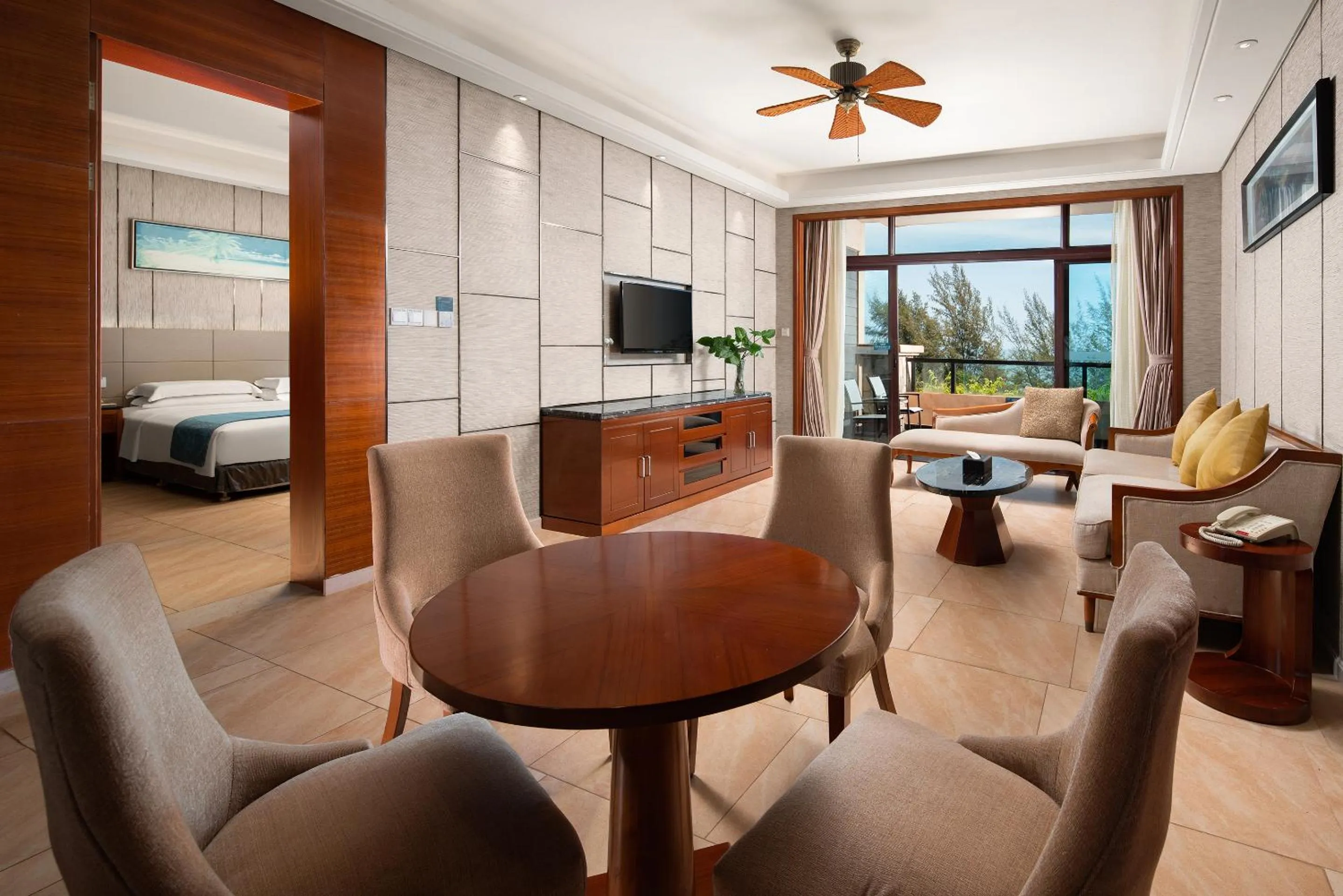 Living room, Bed in Country Garden Golden Beach Spring Hotel