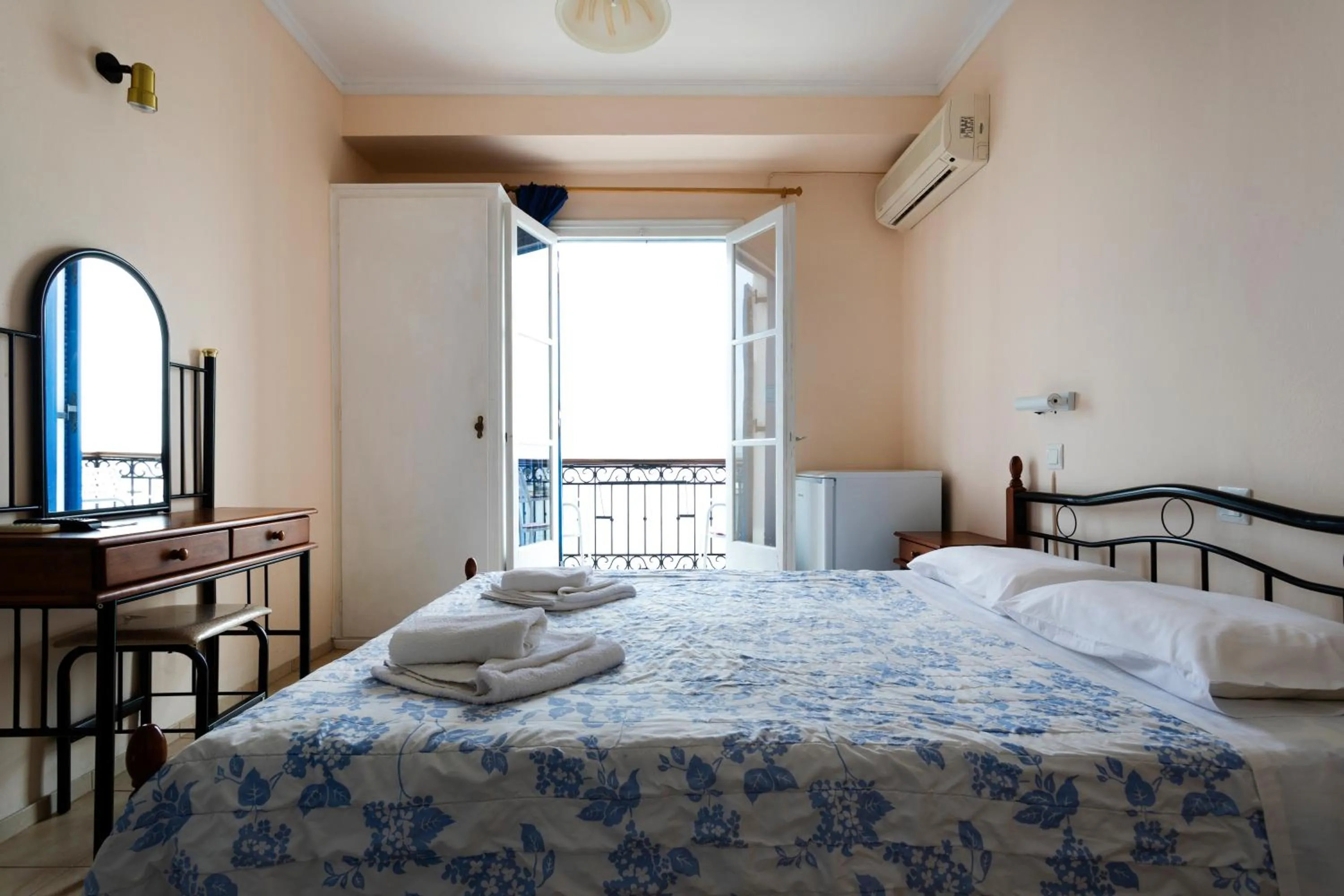 Bed in Stelios Hotel