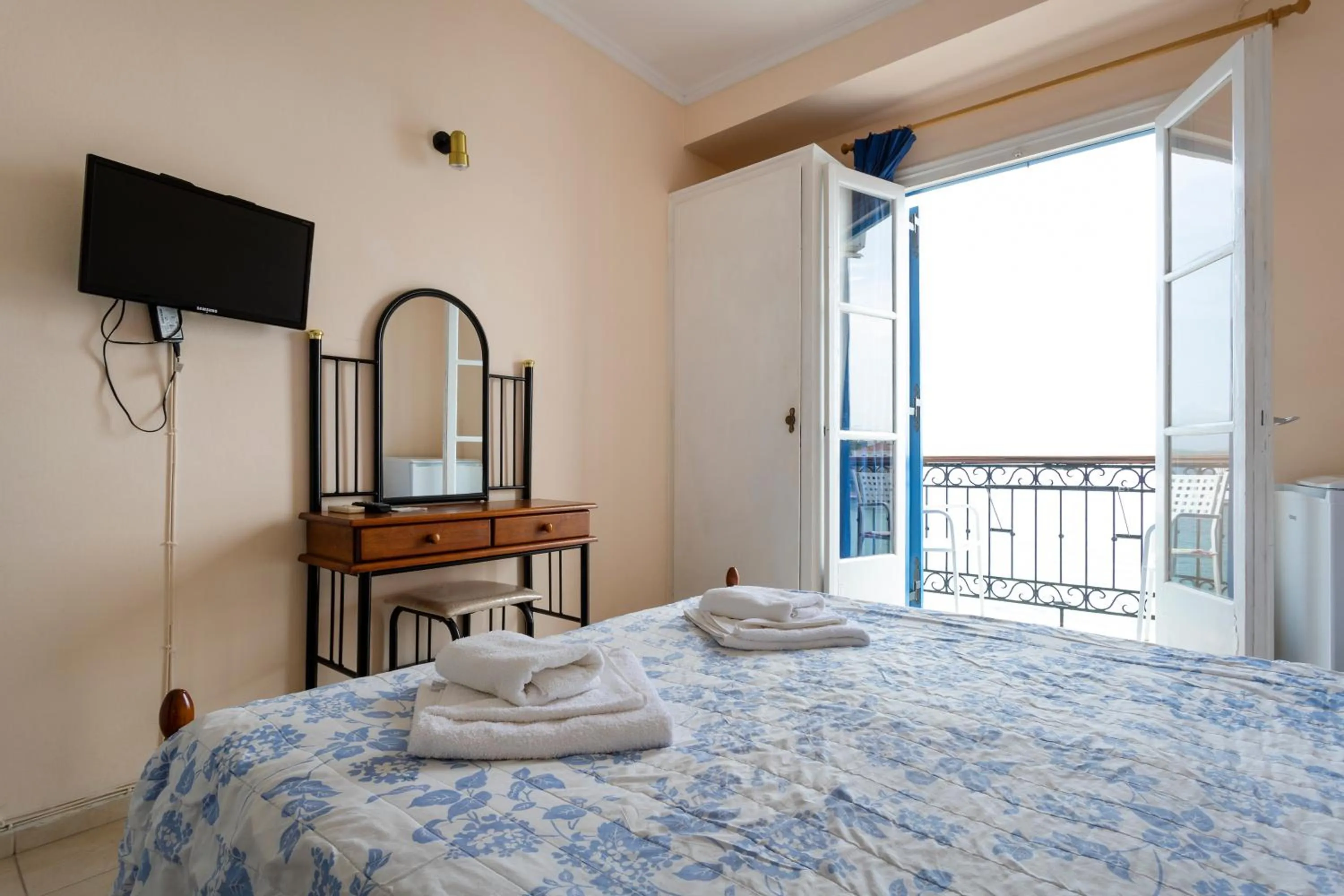 Bed in Stelios Hotel
