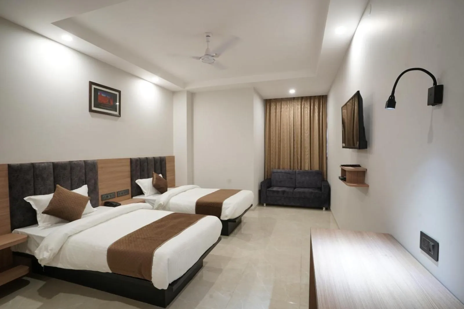 Photo of the whole room, Bed in Hotel Krishna Inn