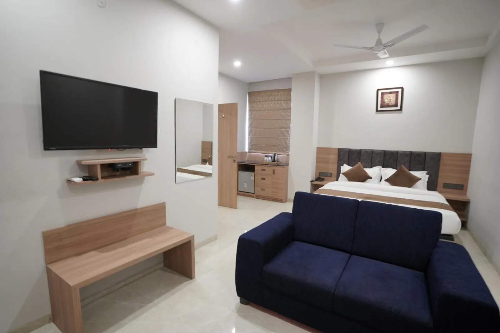 Photo of the whole room, Bed in Hotel Krishna Inn