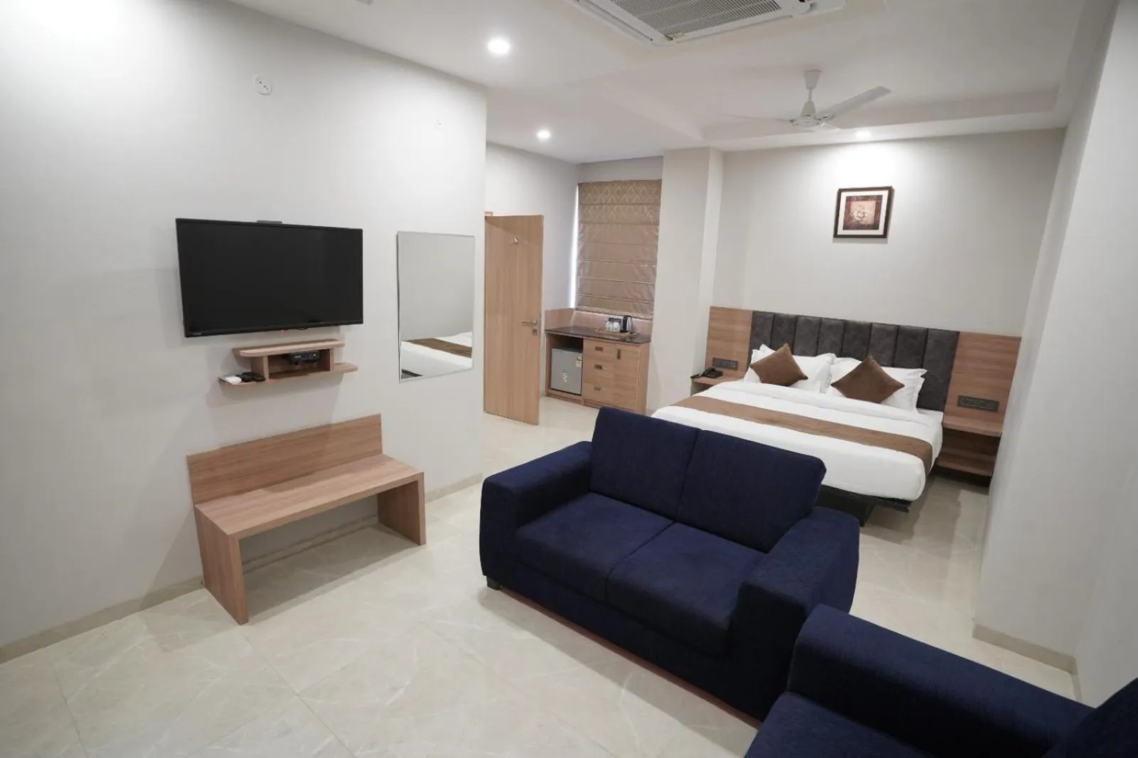 Photo of the whole room, Bed in Hotel Krishna Inn