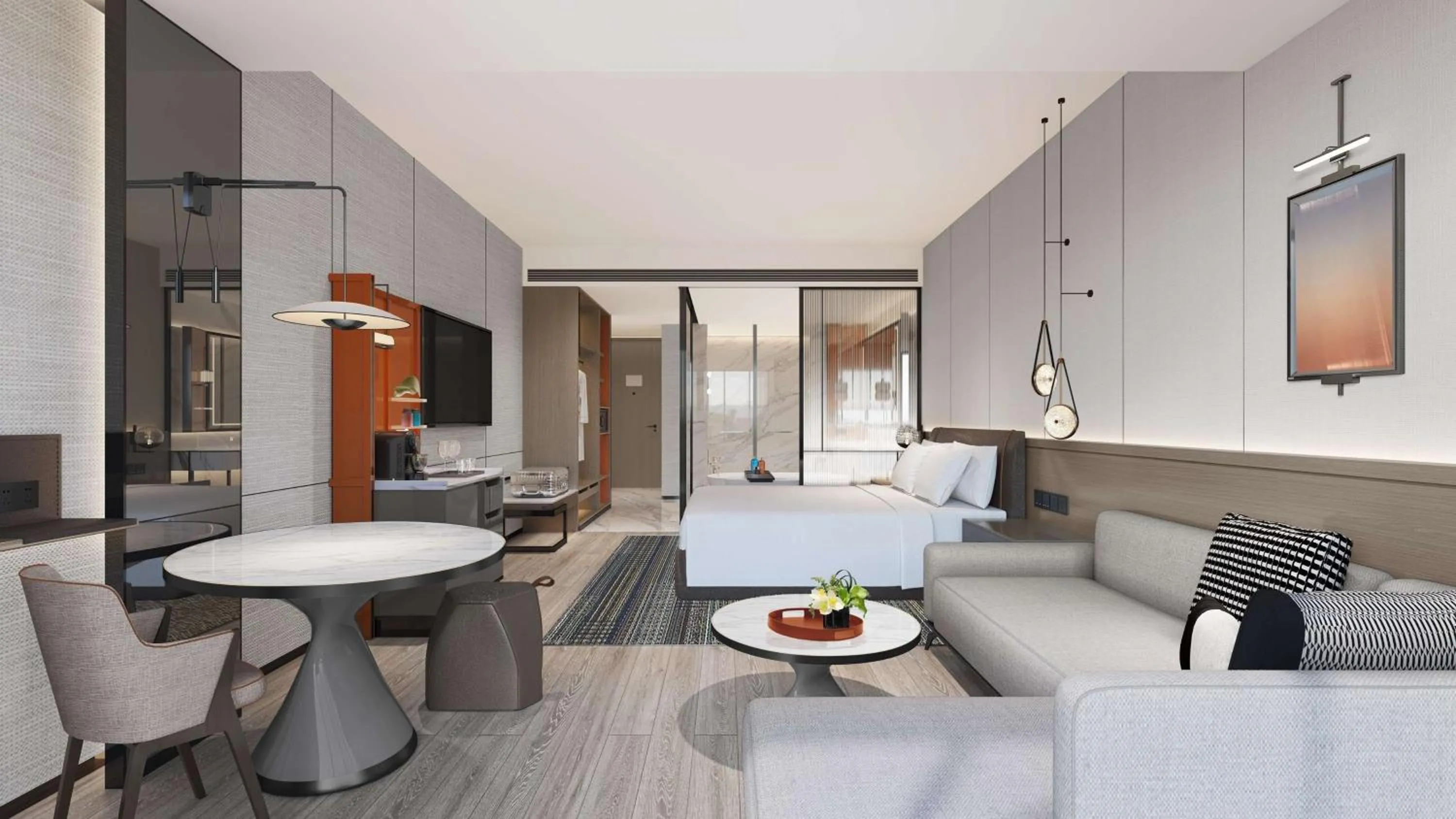 Bed in DoubleTree By Hilton Cangnan