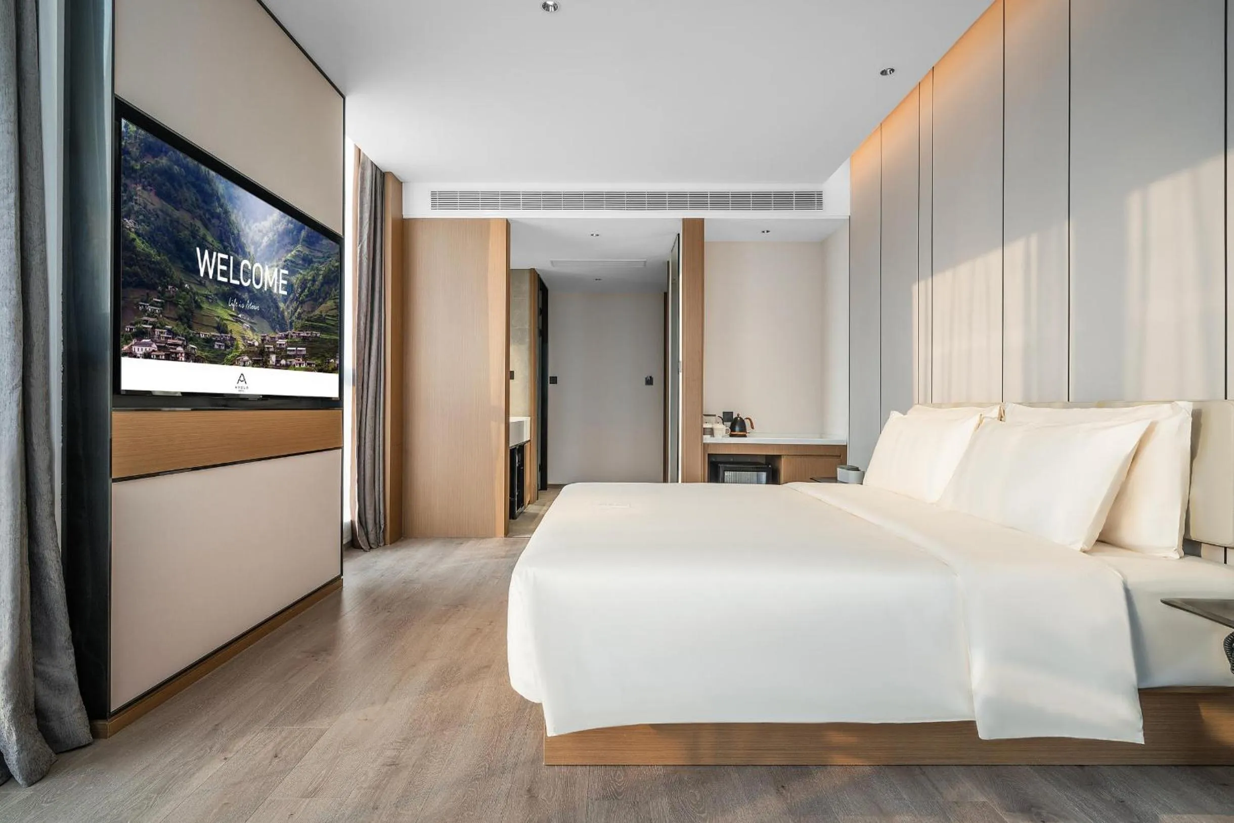 Bed in Atour Hotel Chongqing Liangjiang District Jinke Center