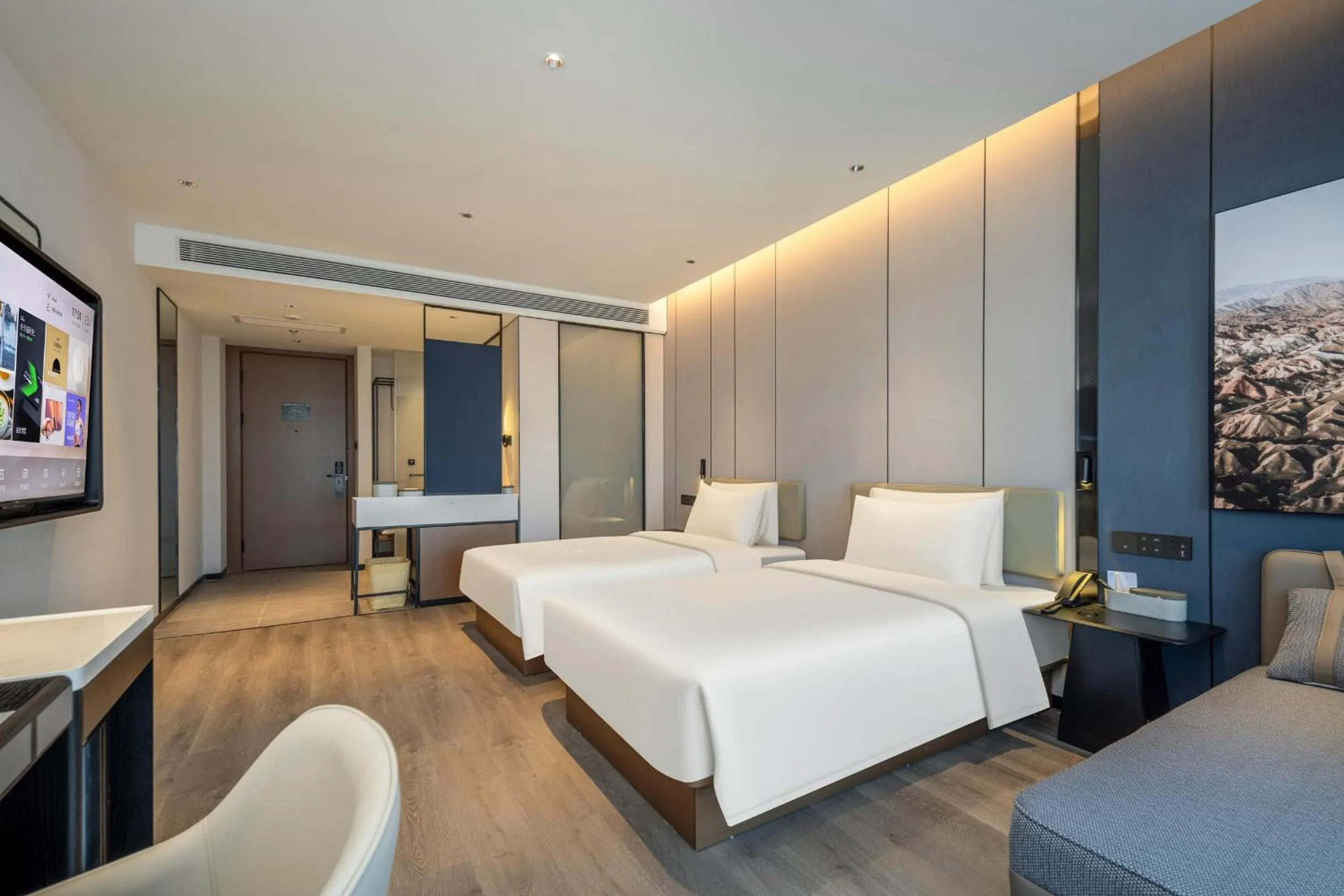 Bed in Atour Hotel Taizhou Linhai Toumen Port