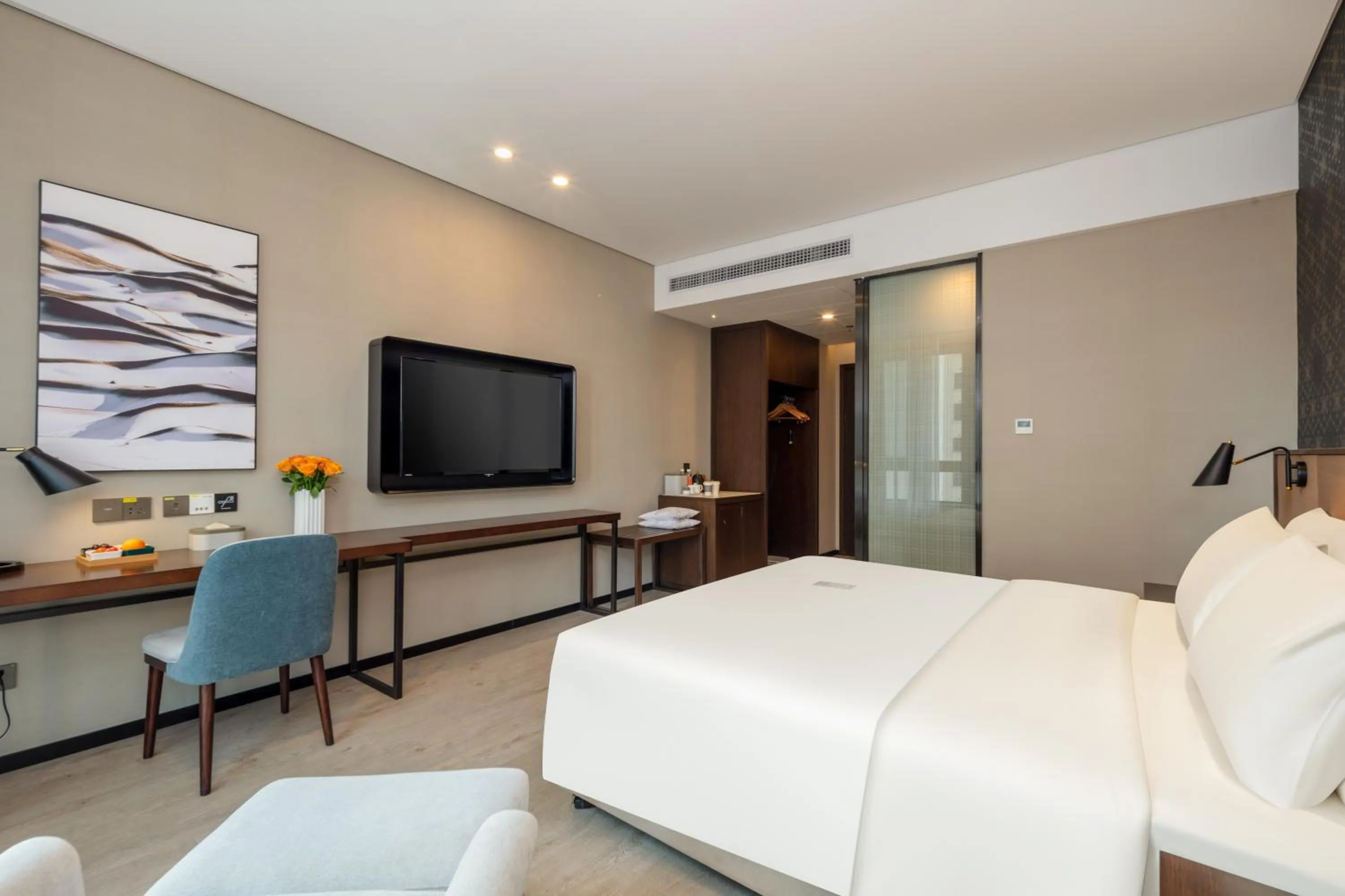 Bed in Atour X Hotel Suzhou Xiangcheng Vigorous Island Subway Station