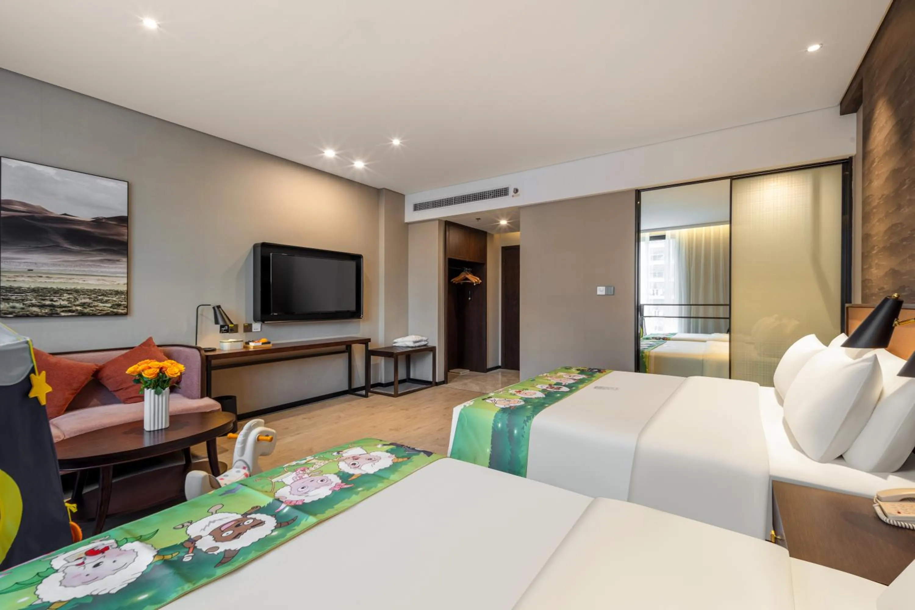 Bed in Atour X Hotel Suzhou Xiangcheng Vigorous Island Subway Station