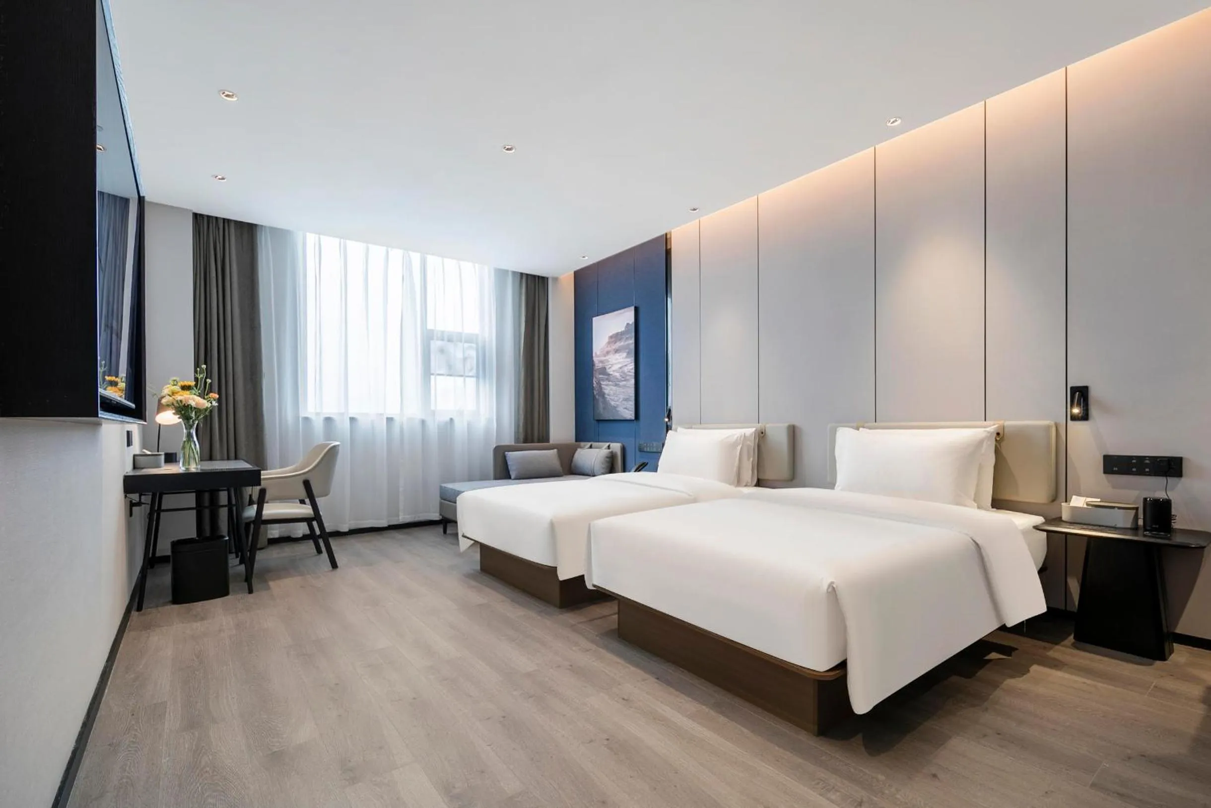 Bed in Atour Hotel Huaihua High-Speed South Railway Station