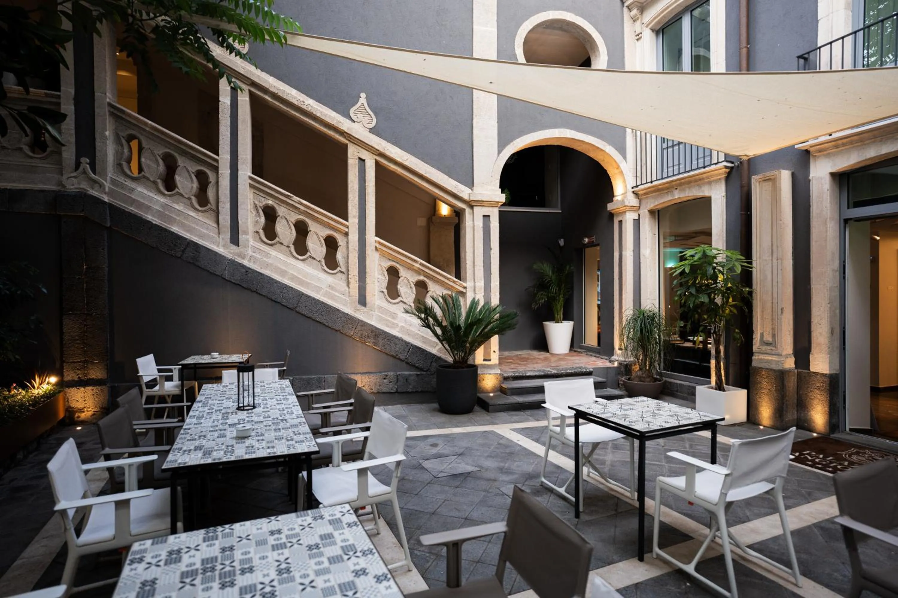 Inner courtyard view in Palazzo Sangiorgio