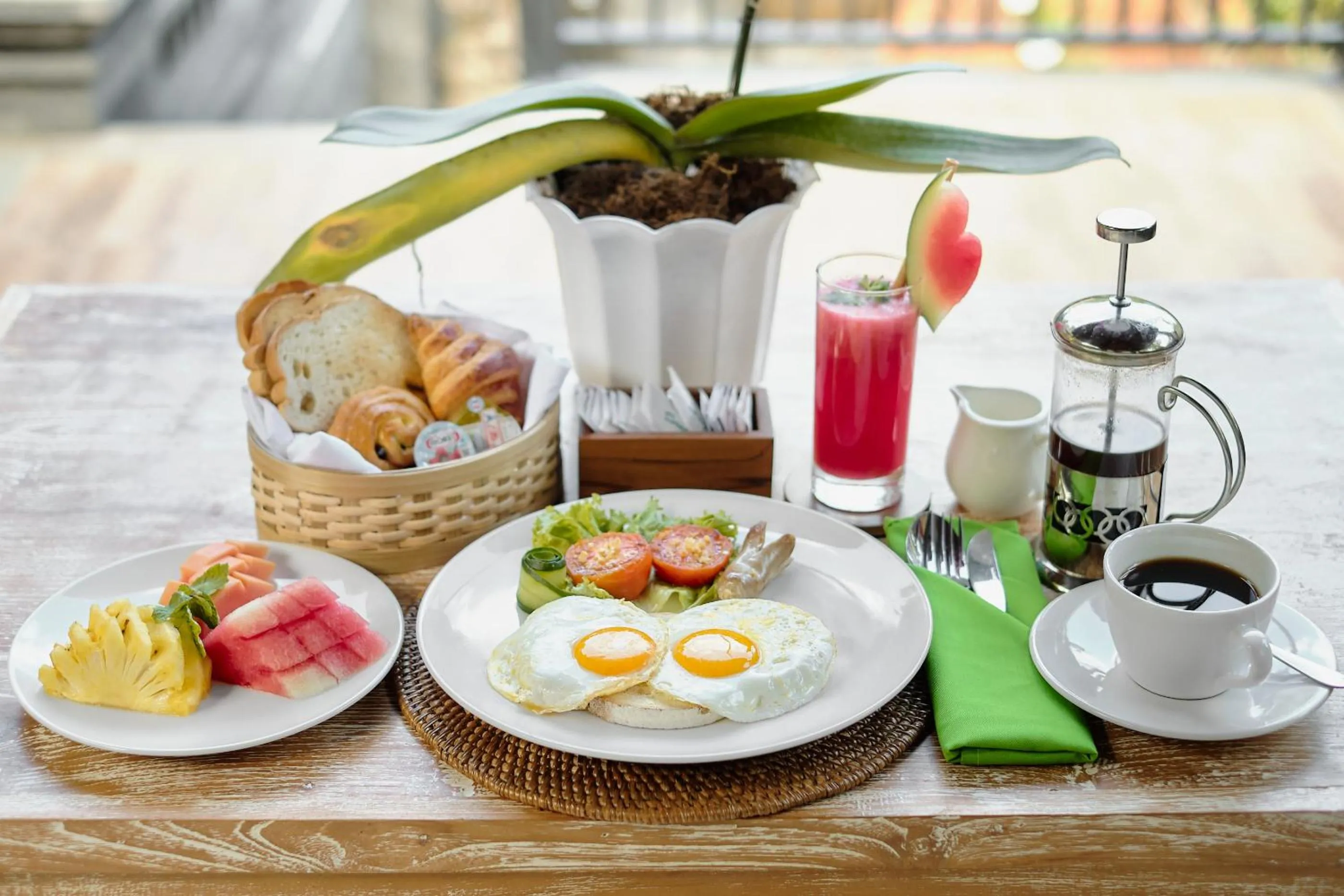 American breakfast in Tigata Ubud Cottage