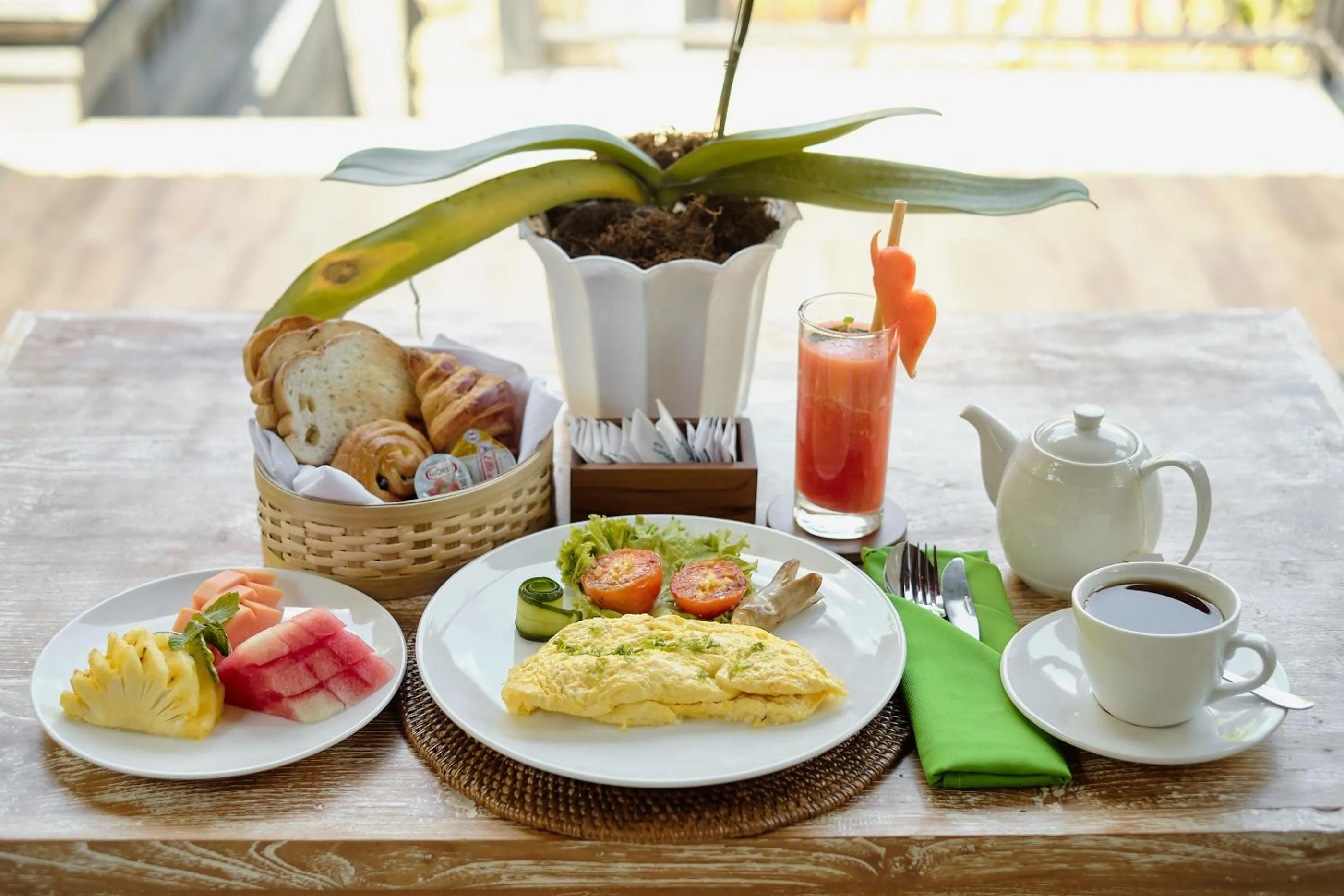 American breakfast in Tigata Ubud Cottage