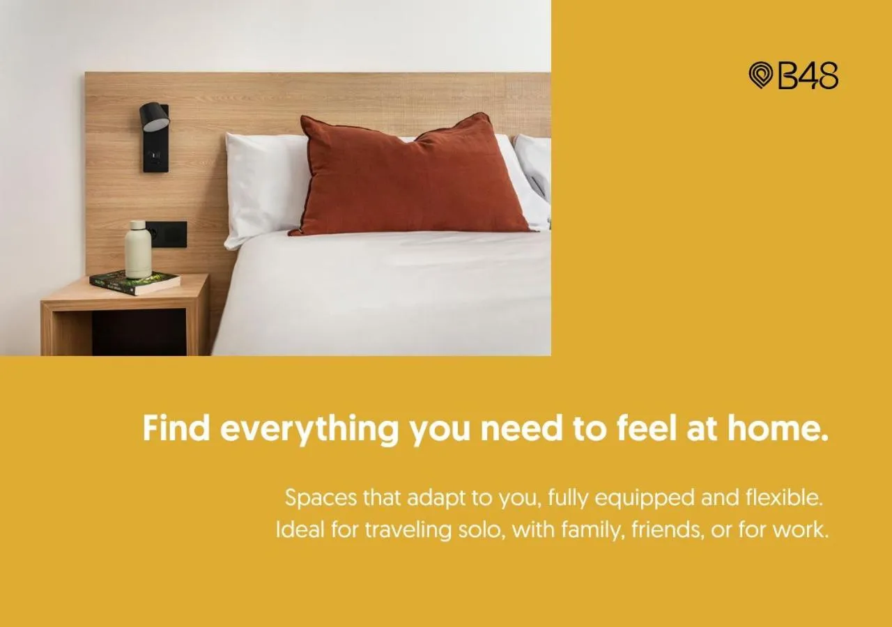 Text overlay, Bed in B48 Bilbao Abando