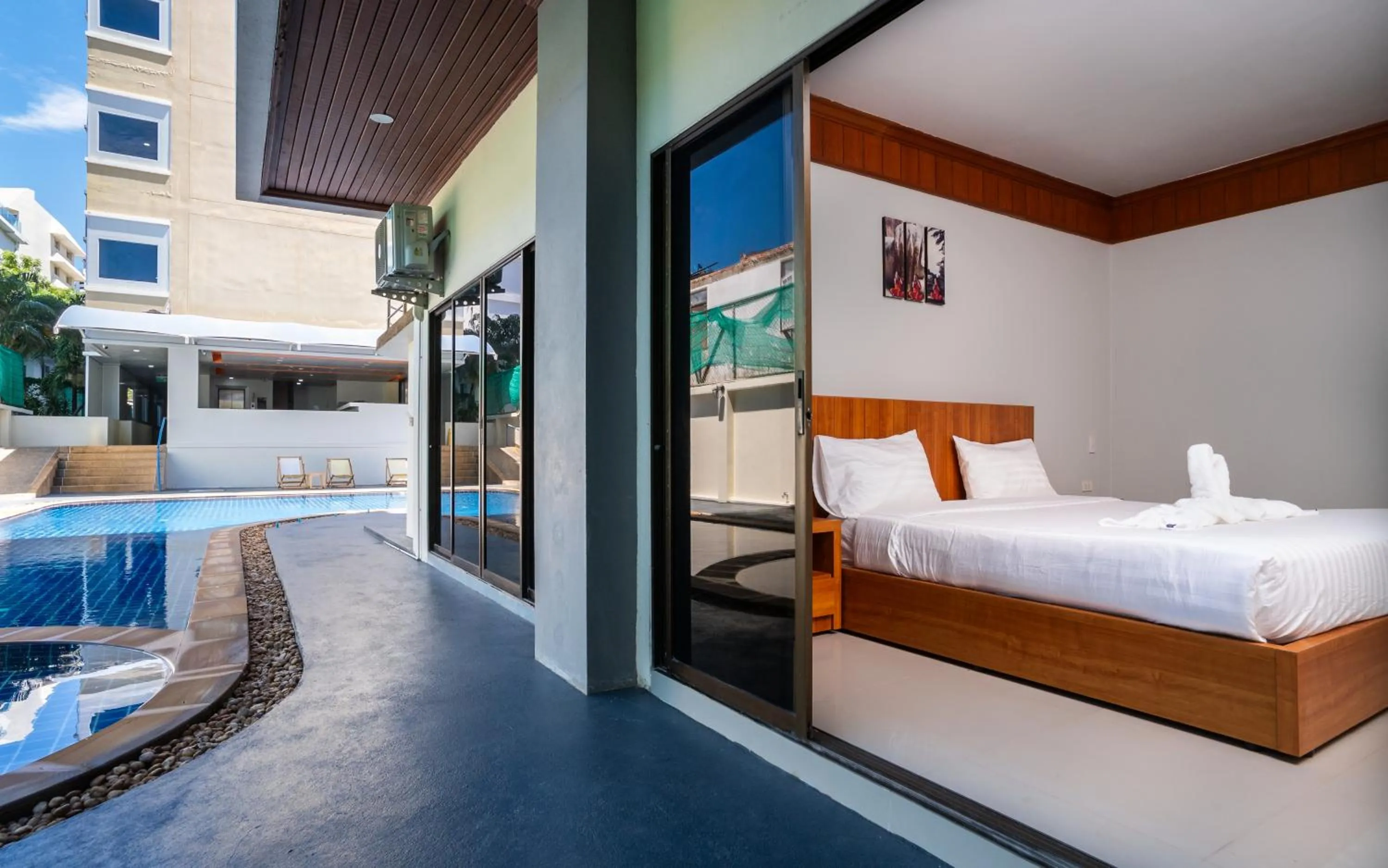 View (from property/room), Bed in GP House Phuket Patong Beach