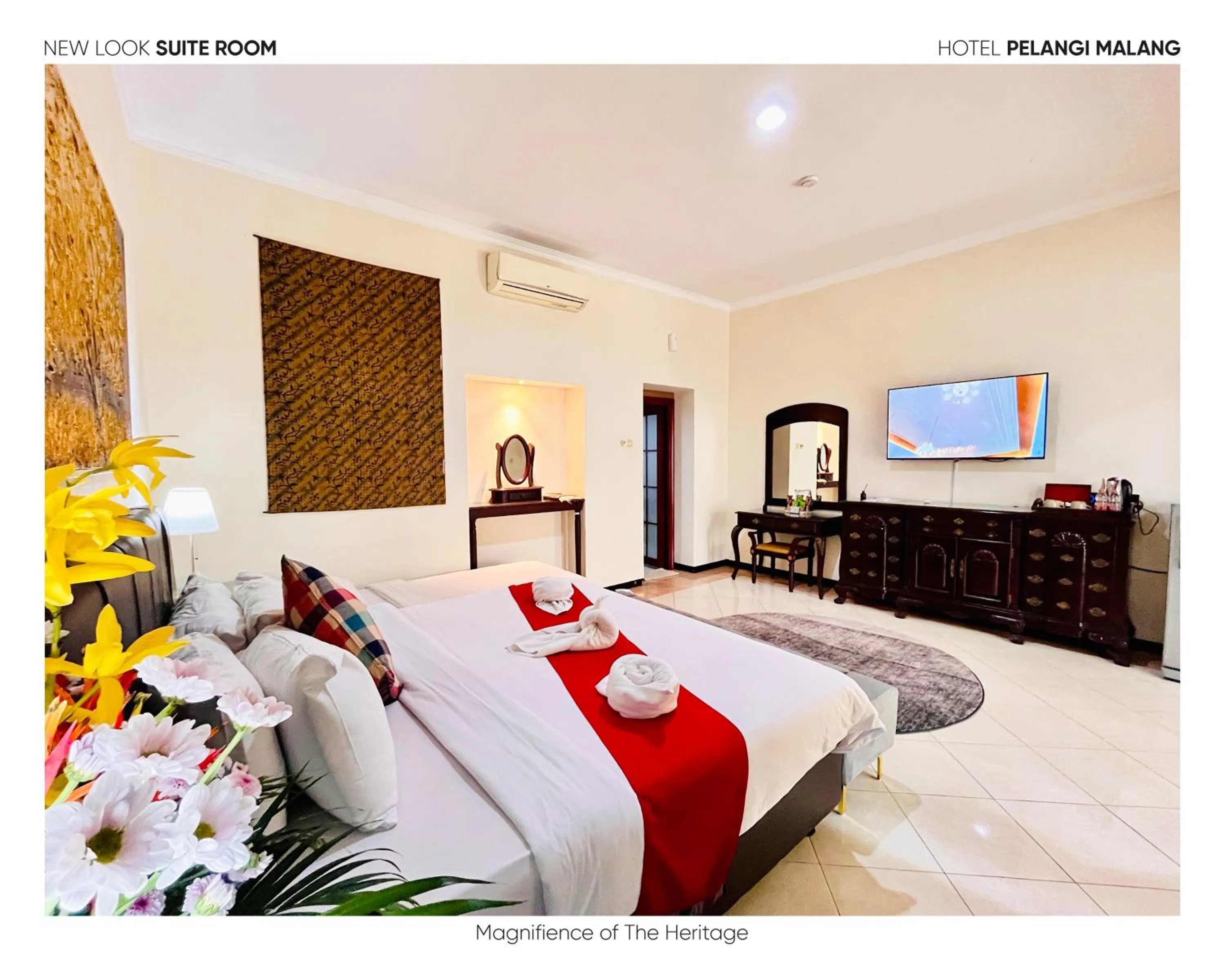 Bedroom, Bed in Hotel Pelangi Malang, Kayutangan Heritage