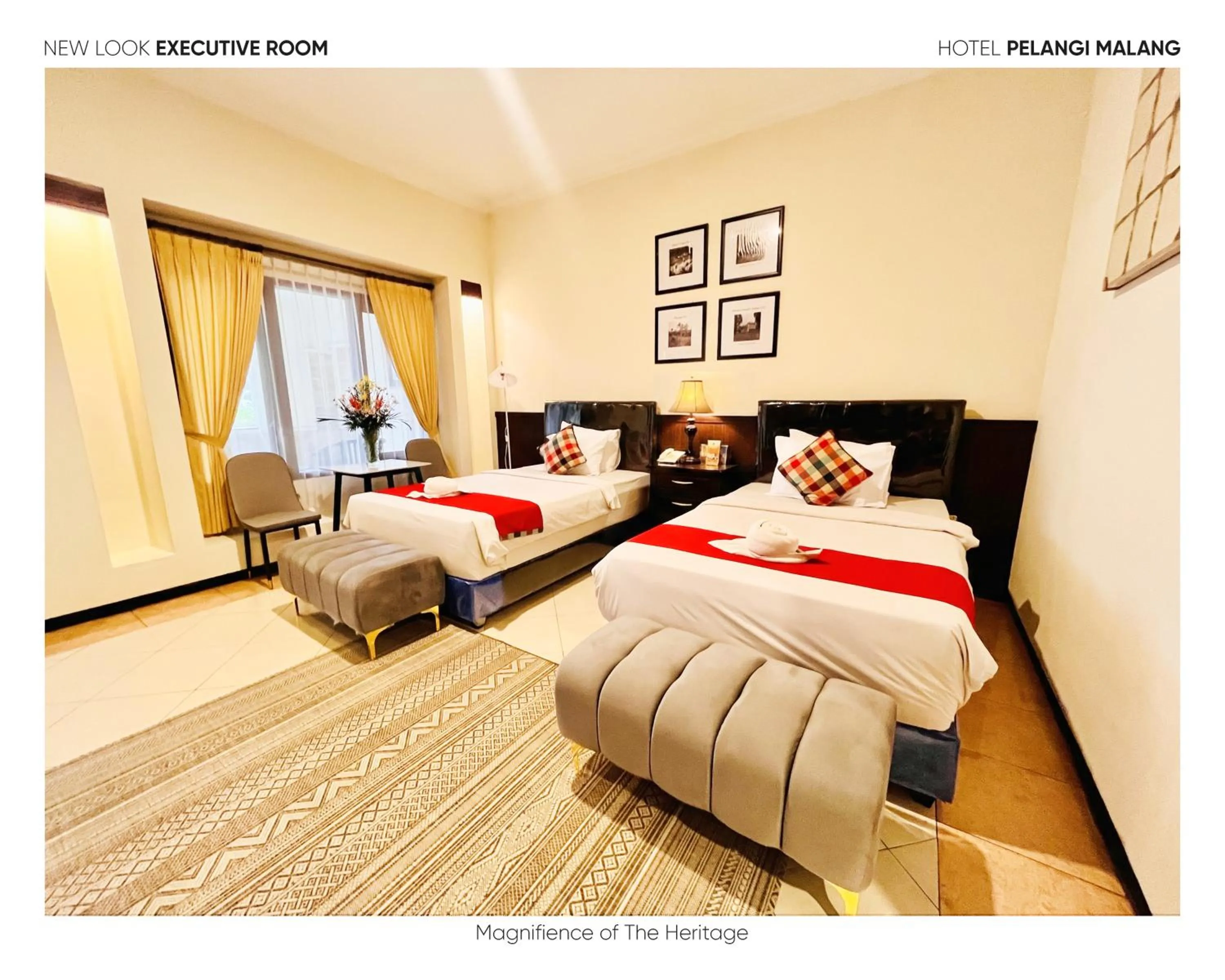 Bedroom, Bed in Hotel Pelangi Malang, Kayutangan Heritage