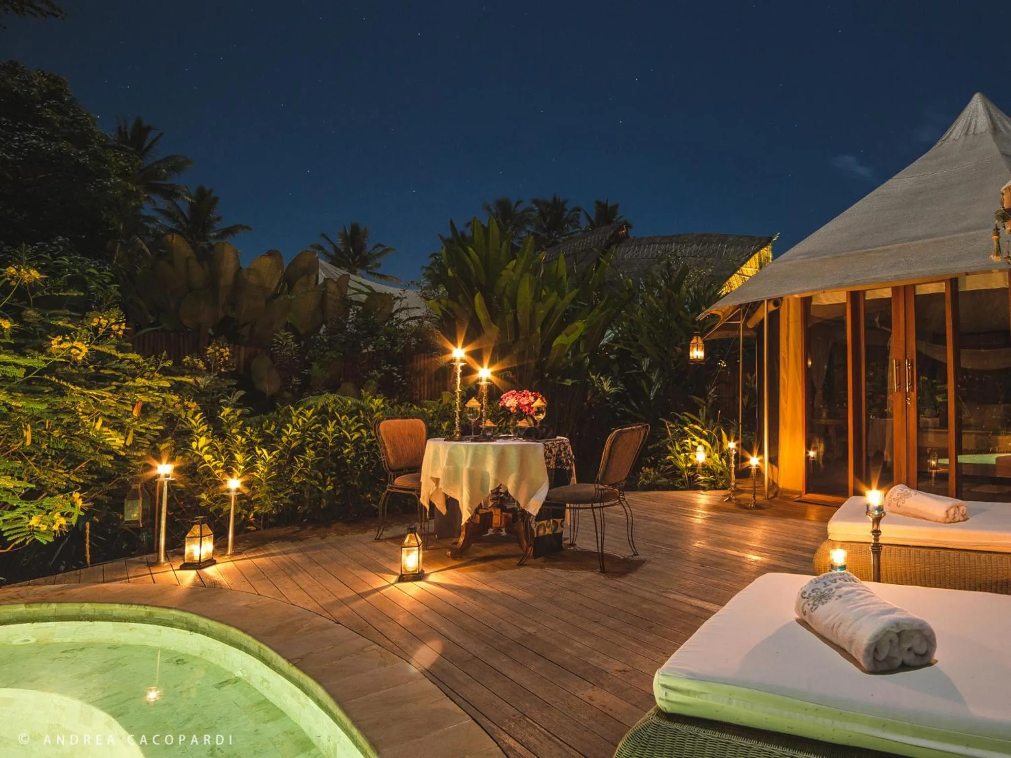 Pool view in Sandat Glamping Tents