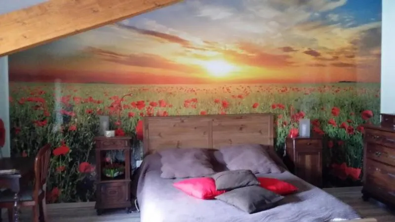 Bedroom, Bed in Chambre d'Hôtes Le Moulin d'Encor