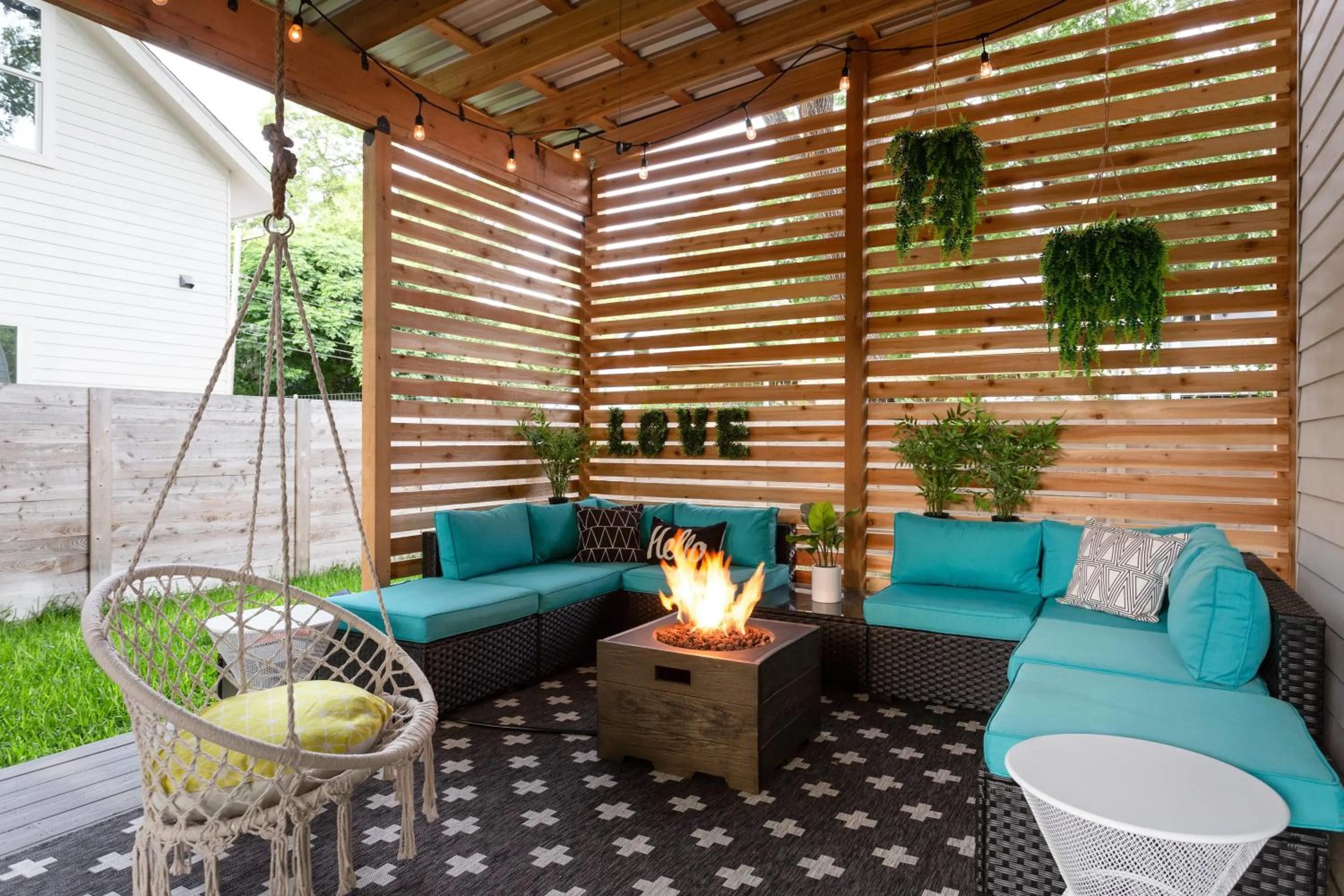 Patio in Insa Worthy Two-Home Retreat - Fire Pit, Hot Tub
