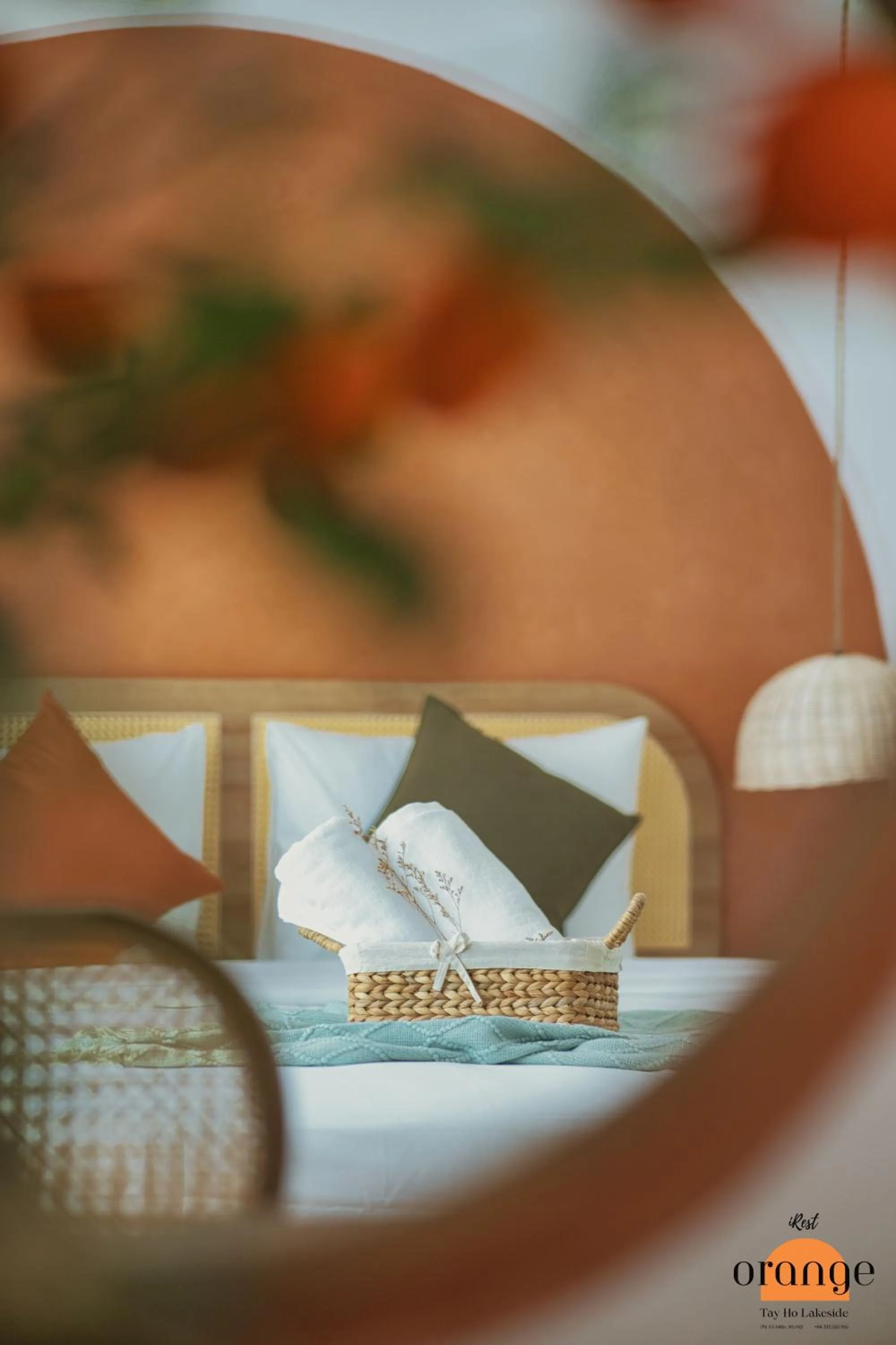 Bed in iRest Orange Tay Ho Lakeside Apartment