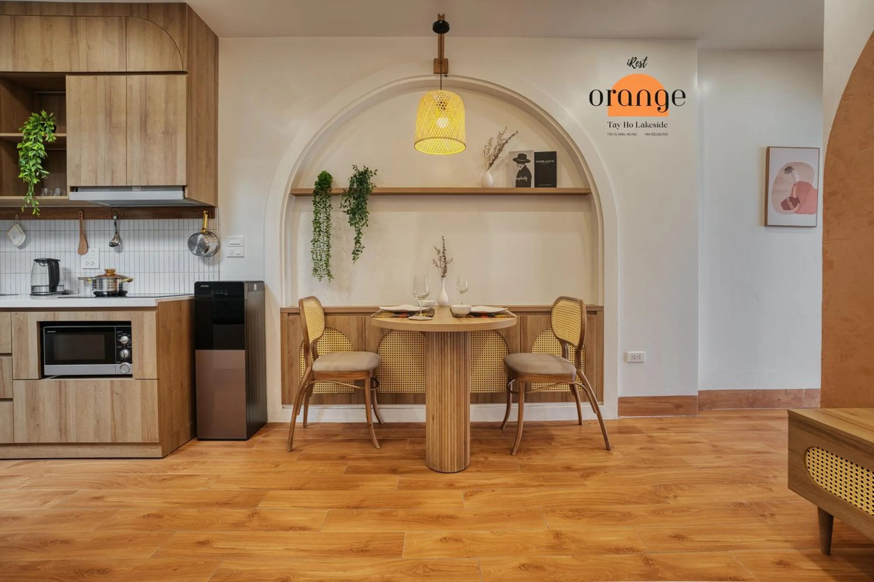 Kitchen or kitchenette in iRest Orange Tay Ho Lakeside Apartment