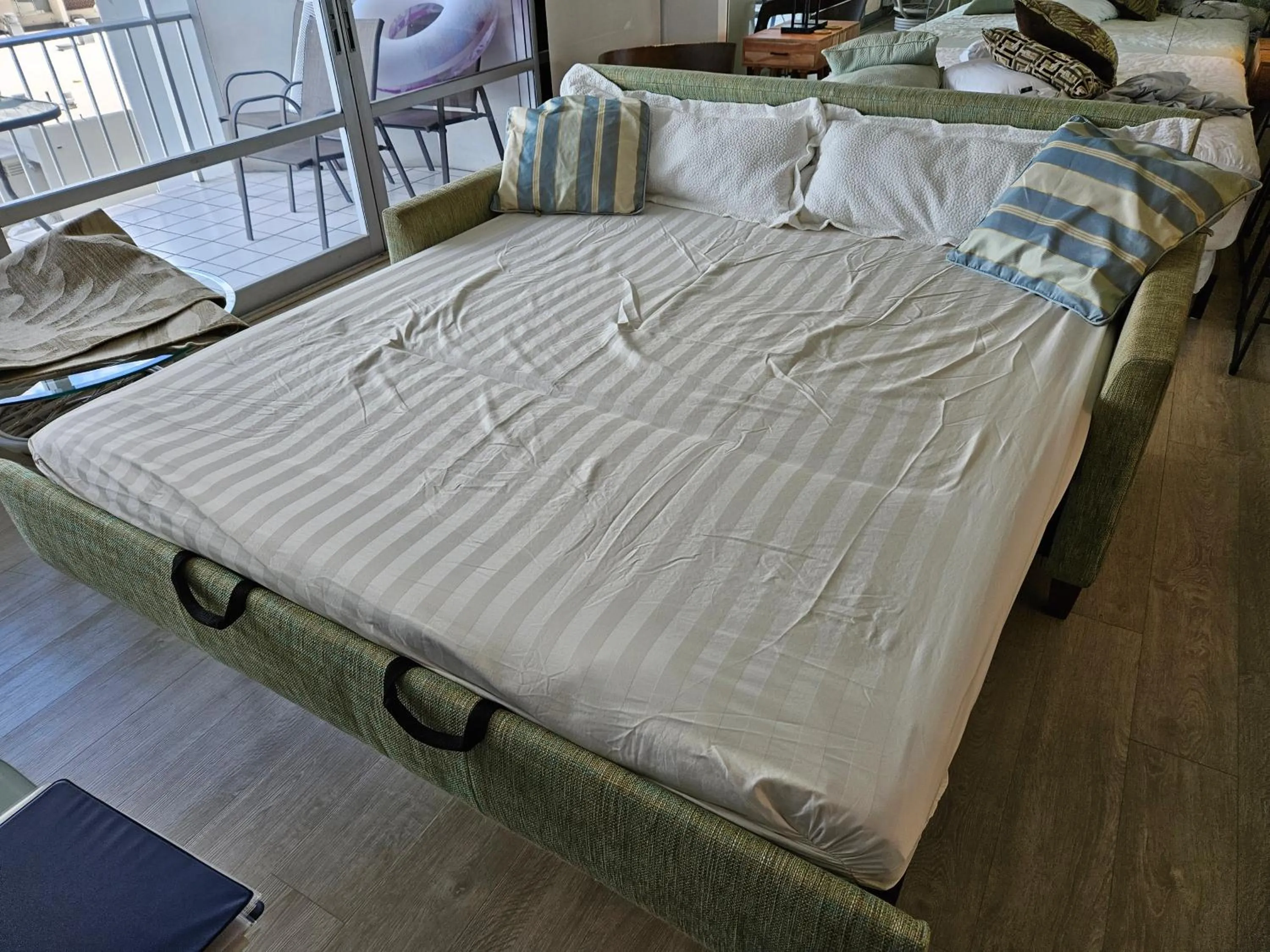 Living room, Bed in Ilikai Hotel Condo with Kitchen and Ocean View