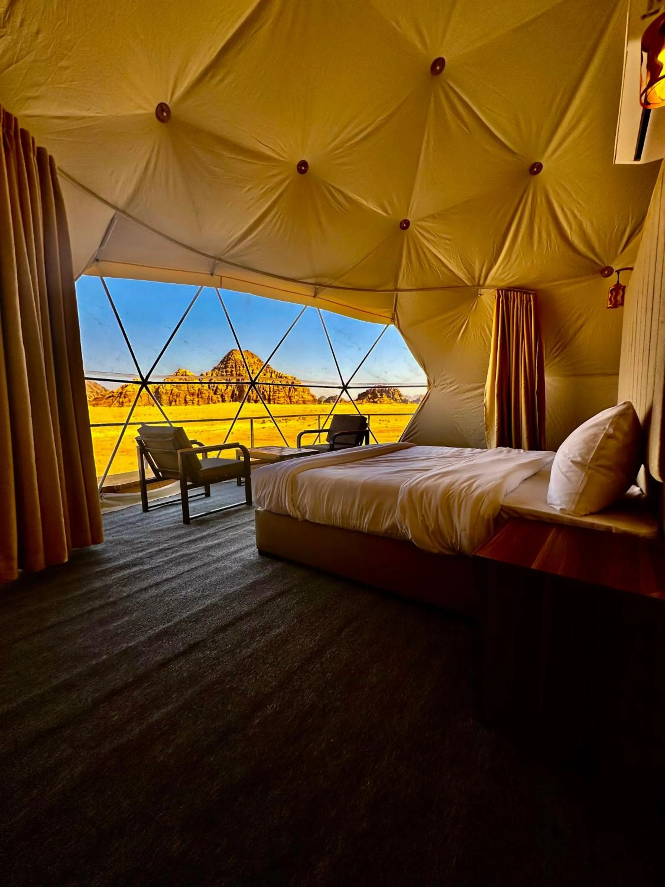 View (from property/room), Bed in Mirage Camp Wadi Rum