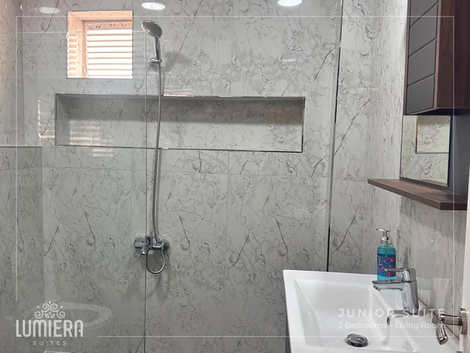 Shower in Lumiera Suites Hotel