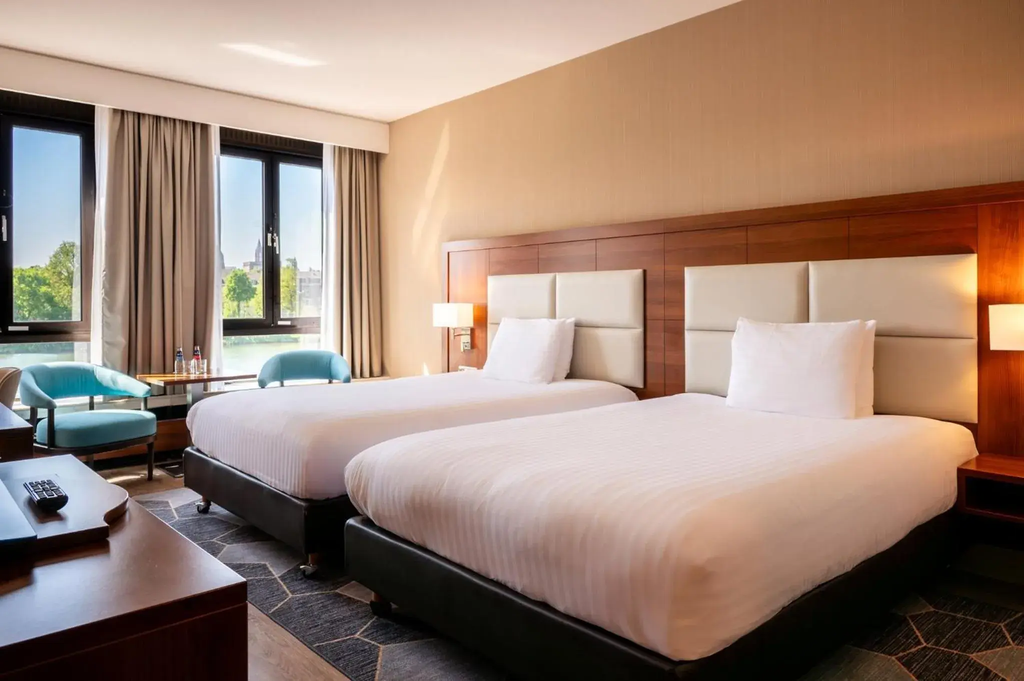 Premium Queen Room with Two Queen Beds and River View in Crowne Plaza Maastricht by IHG Premium Queen Room with Two Queen Beds and River View in Crowne Plaza Maastricht by IHG