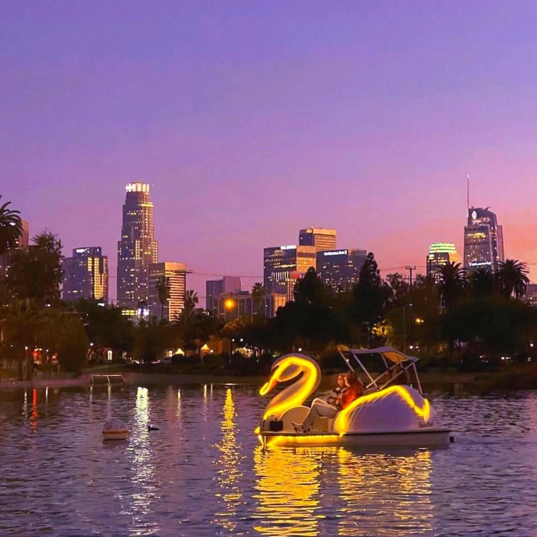 Night in Downtown Los Angeles Skyline balcony view Modern Penthouse