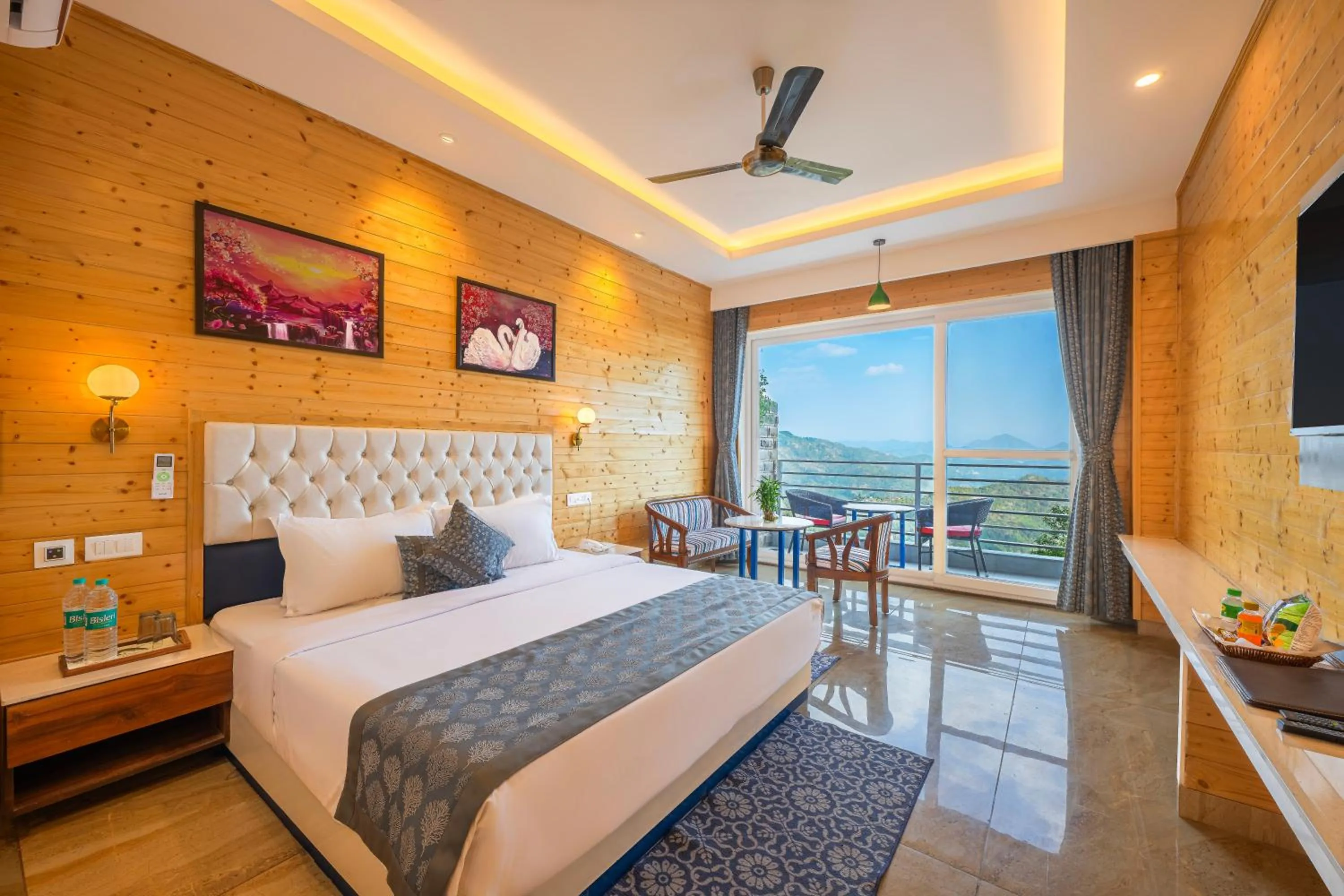 Balcony/Terrace, Bed in Hotel Wood Stock Luxury - A Boutique Property - Penthouse - Open Air Restaurant & Terrace