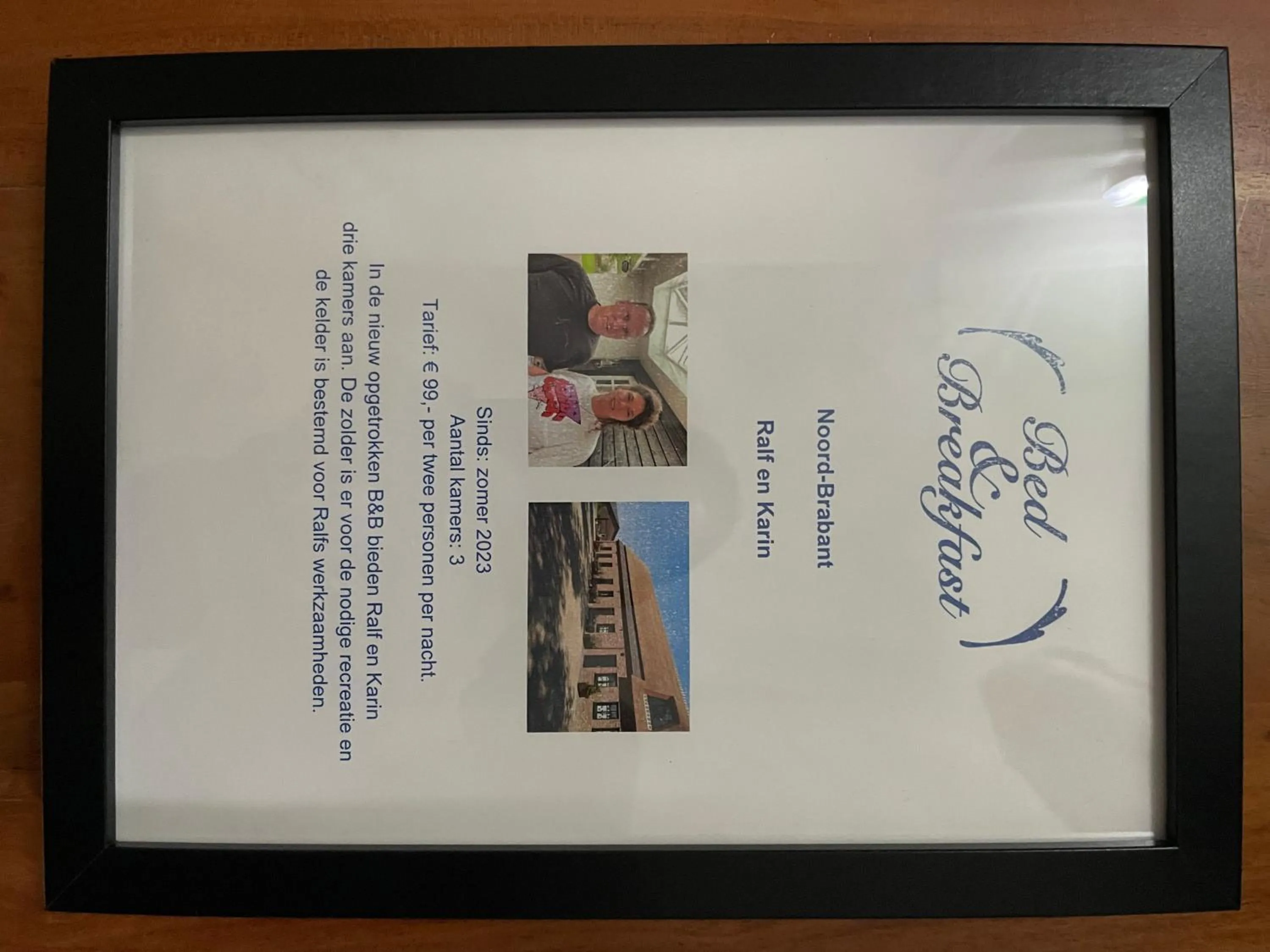 Certificate/Award in B en B Stipdonk